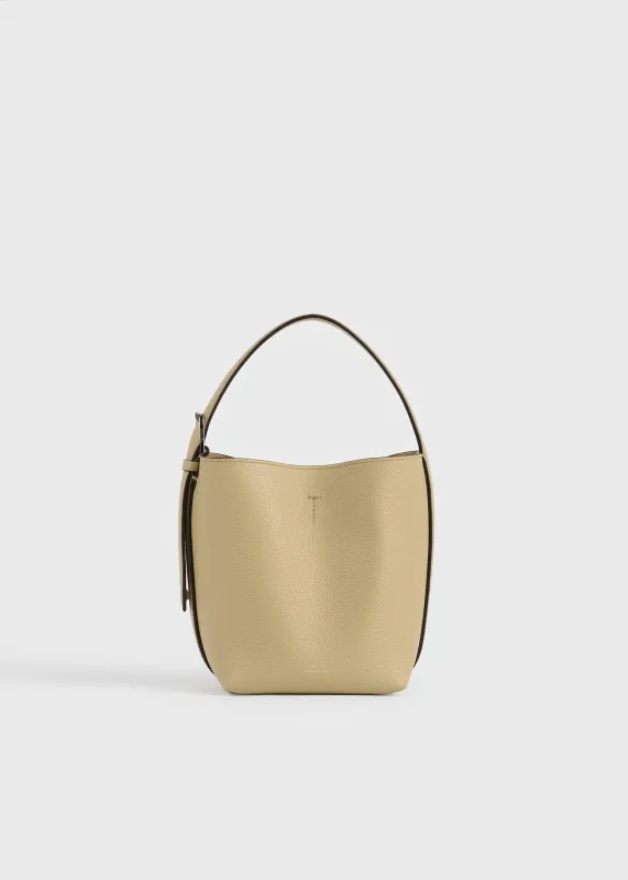 Small Belted grained-leather tote cashew made by Toteme