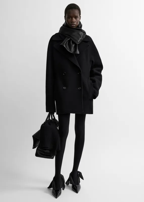 Rounded peacoat black made by Toteme