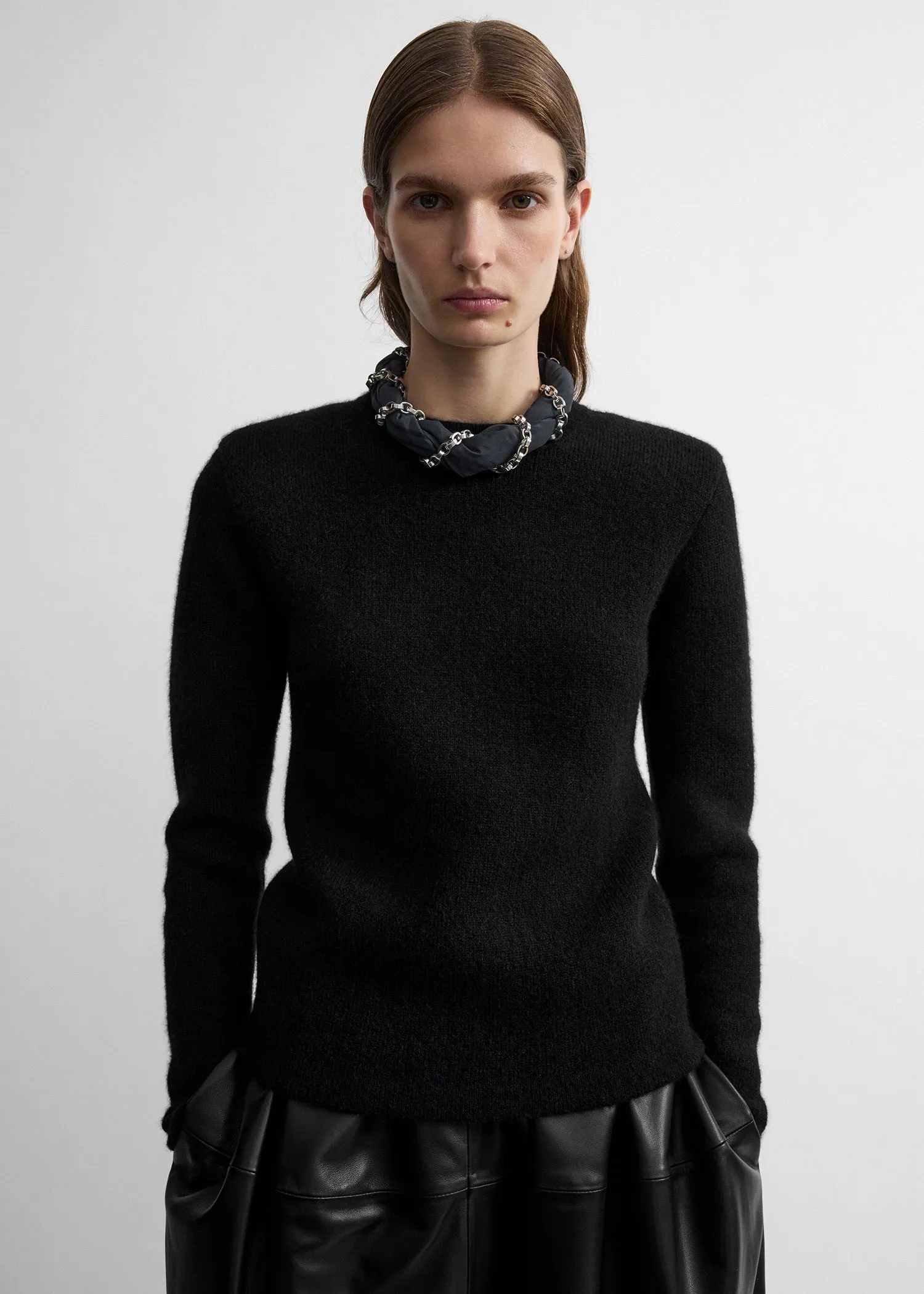 Structured crew knit black sold by Toteme product image thumbnail 4