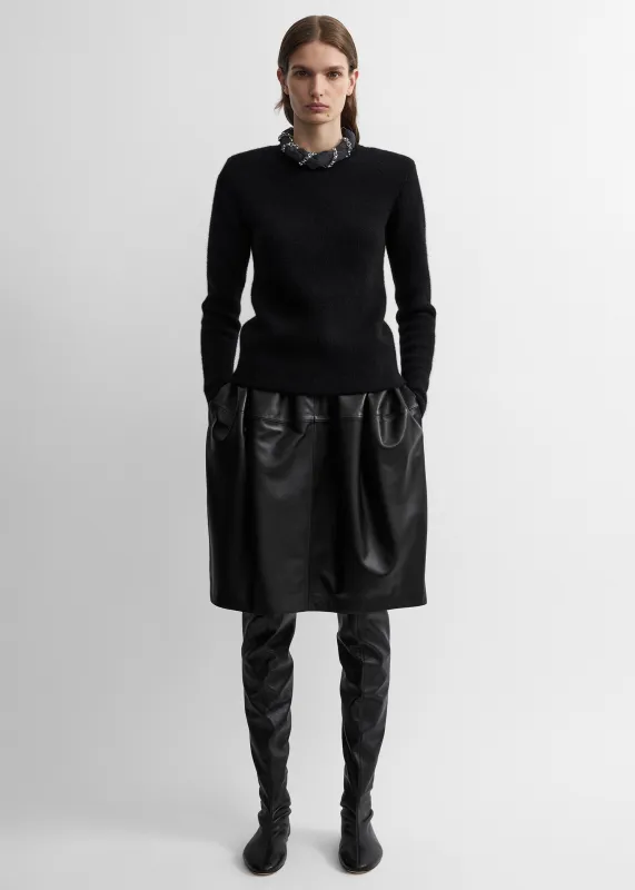 Structured crew knit black made by Toteme