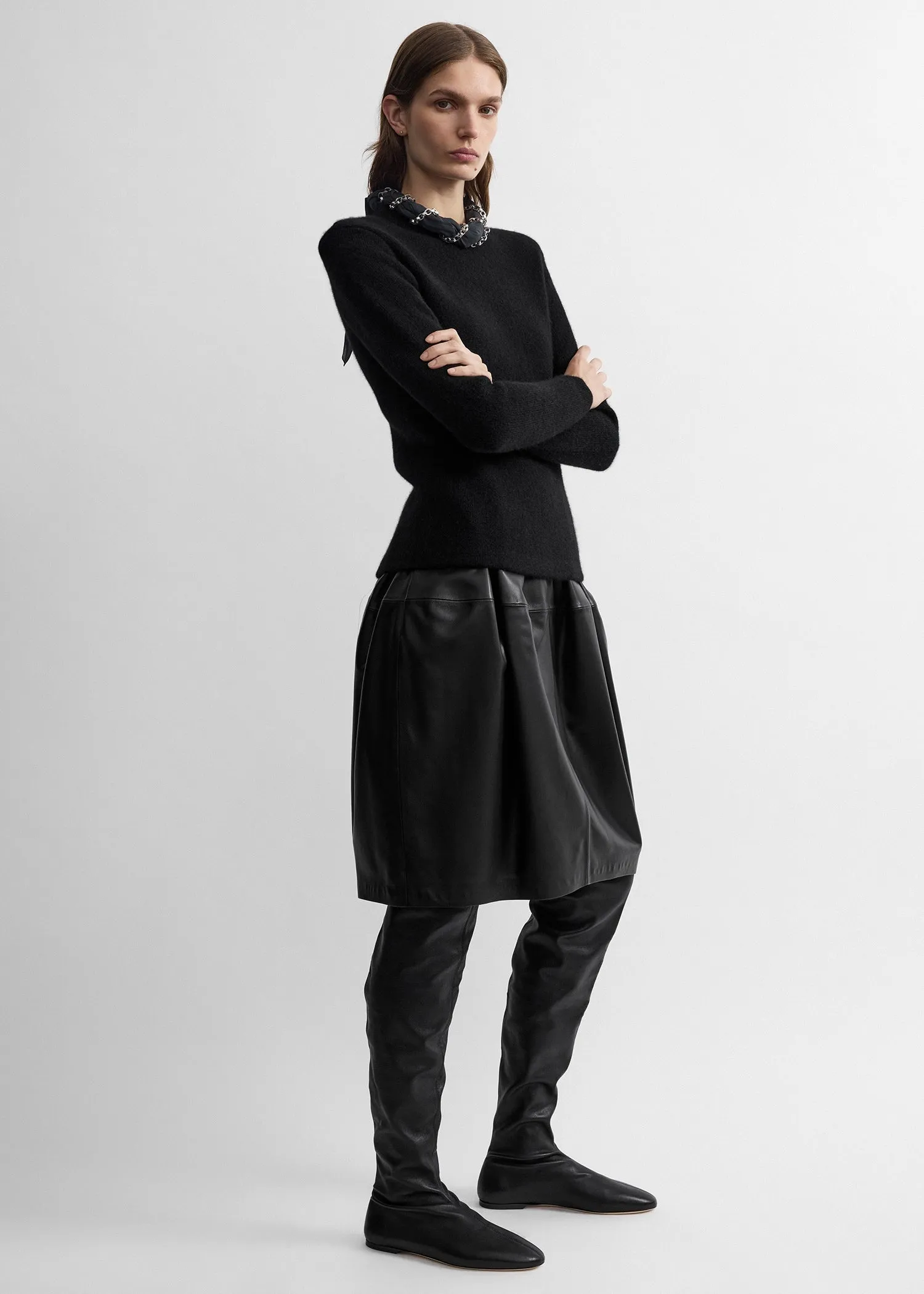 Structured crew knit black sold by Toteme product image thumbnail 2