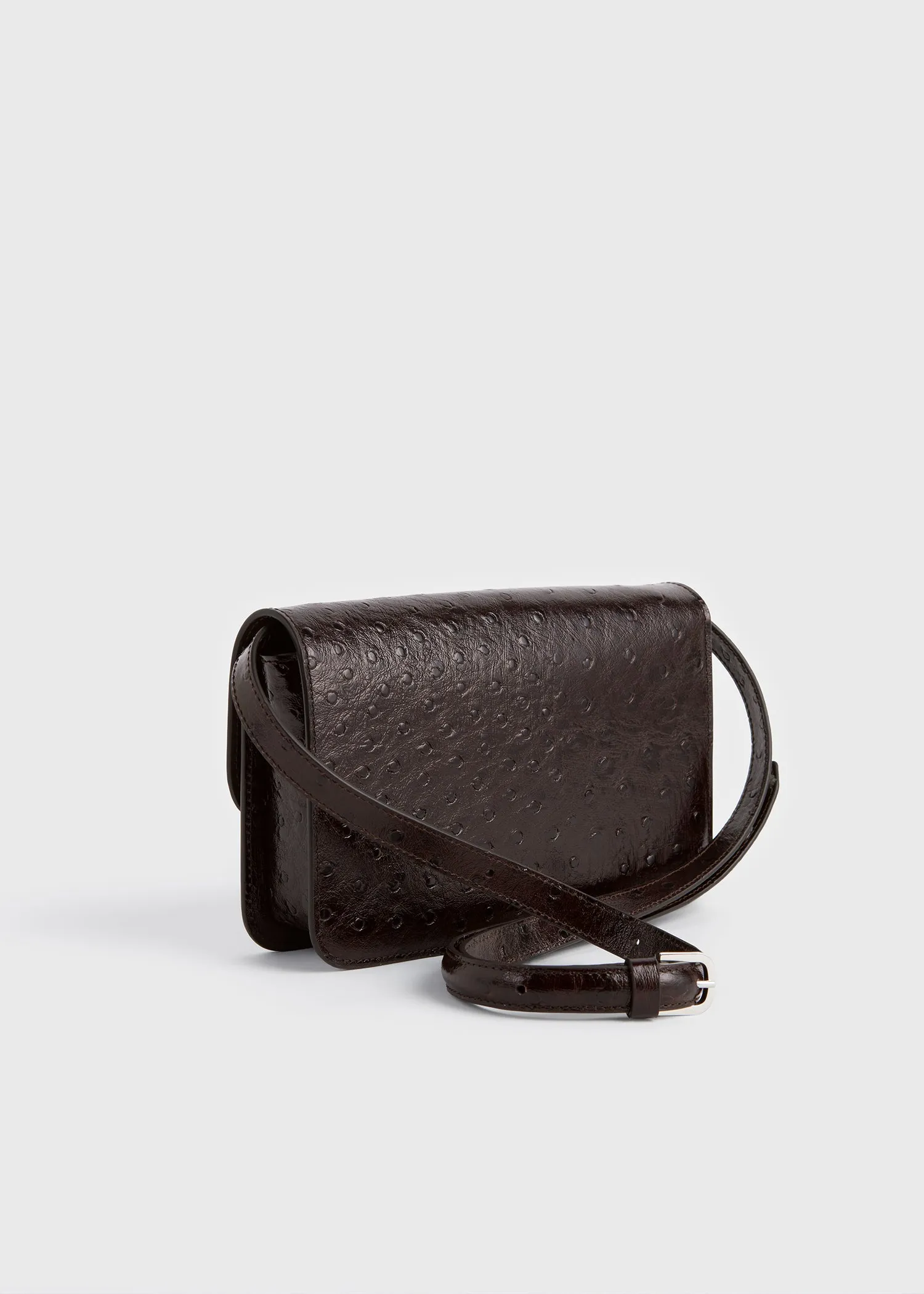 T-lock ostrich-embossed crossbody bordeaux sold by Toteme product image thumbnail 4
