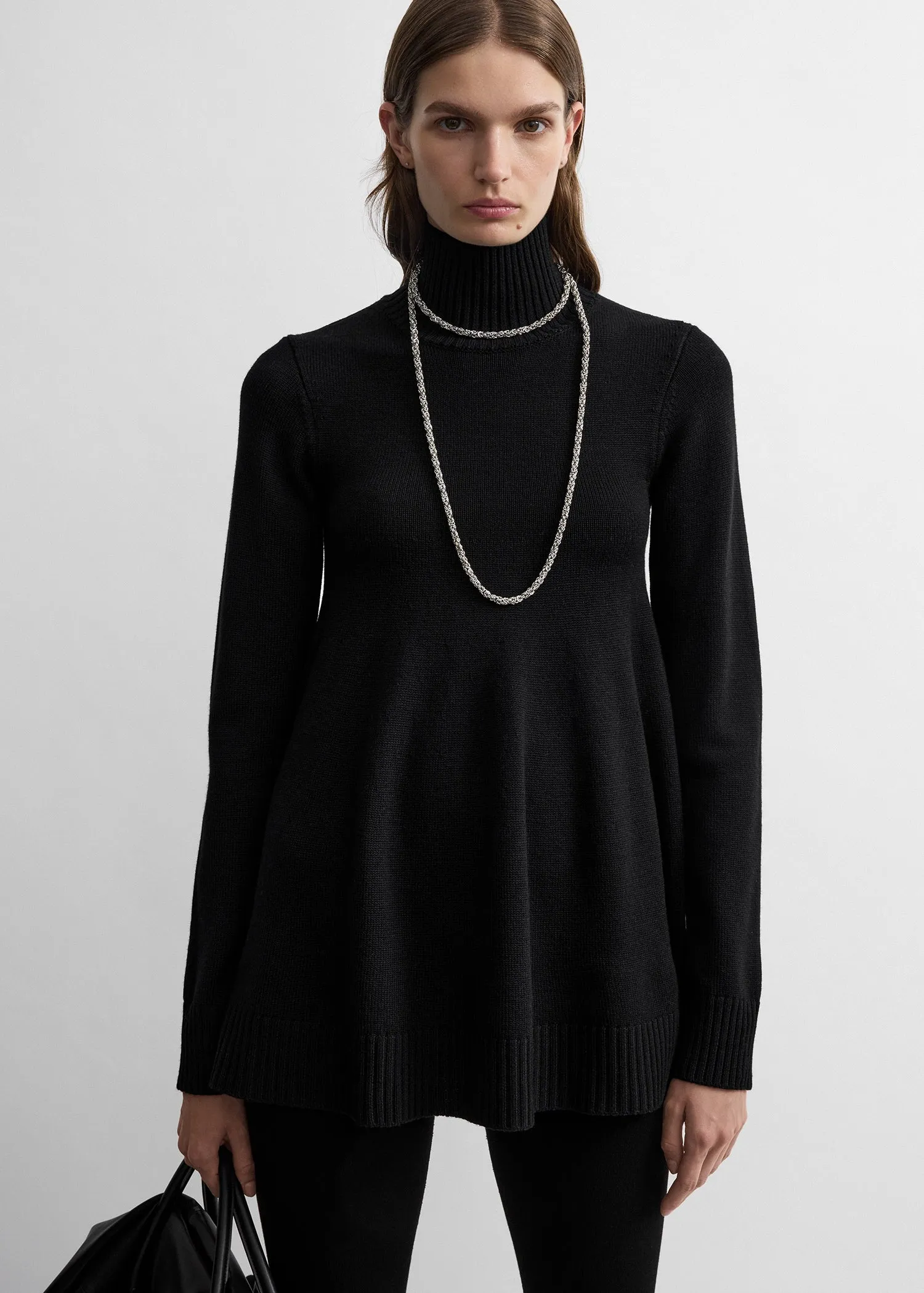 Wool turtleneck top black sold by Toteme product image thumbnail 4