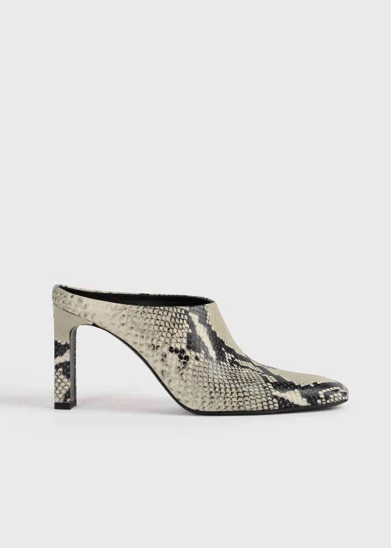 Bar python-embossed mules black/ecru made by Toteme
