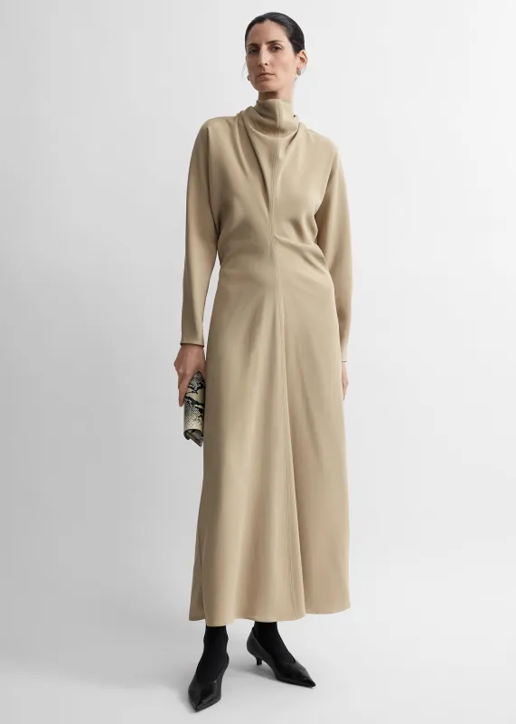 Slouch waist scarf dress fawn made by Toteme