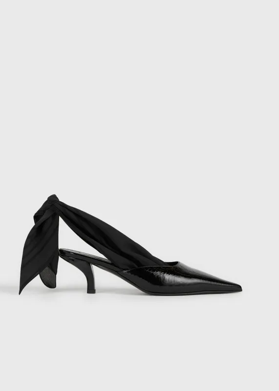 Scarf naplack slingbacks black made by Toteme