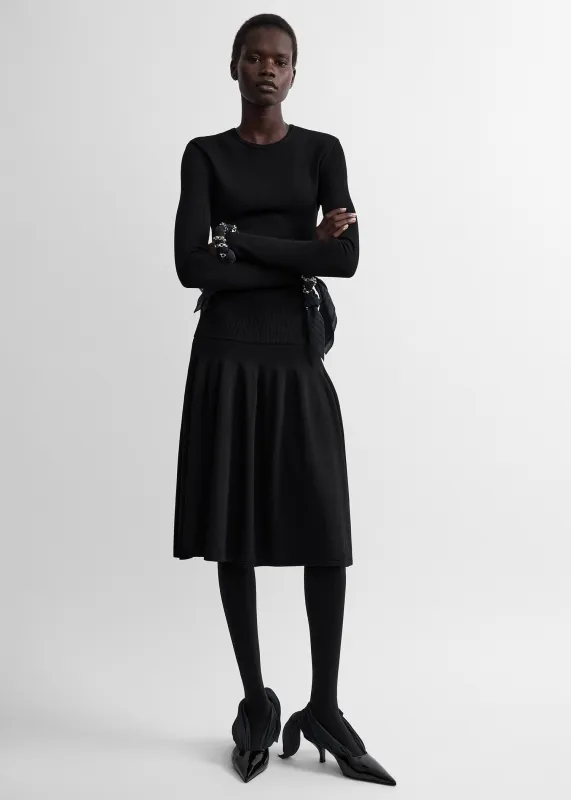 Ribbed waist skirt black made by Toteme