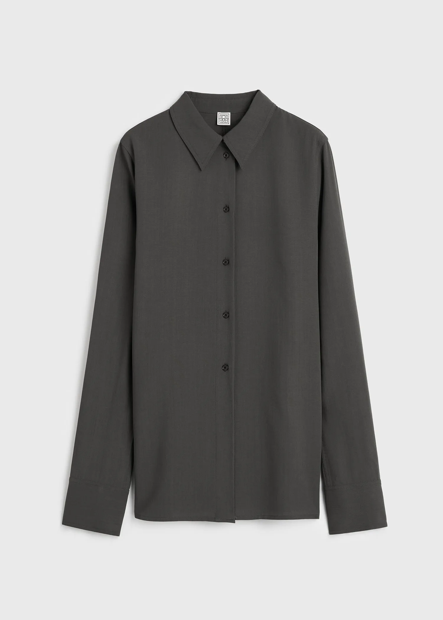 Lightweight shirt washed black sold by Toteme product image thumbnail 5