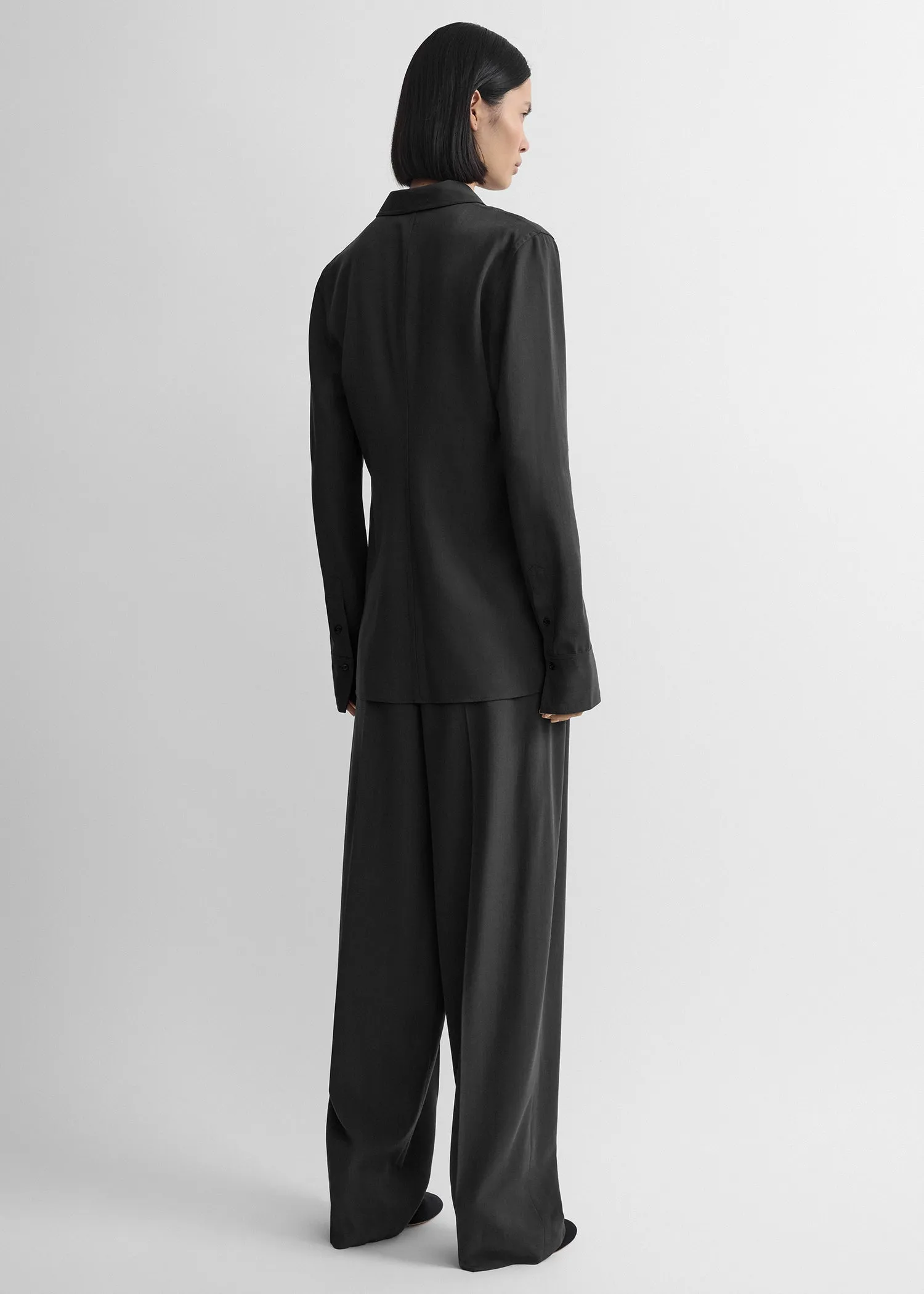 Lightweight shirt washed black sold by Toteme product image thumbnail 3