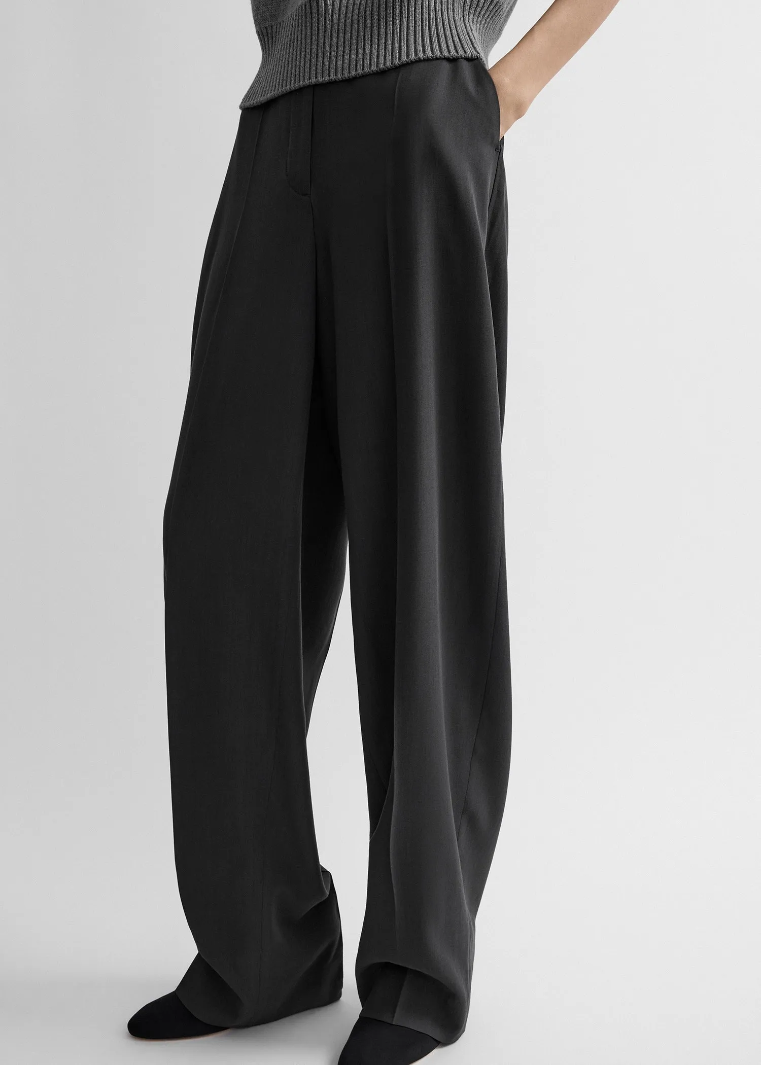 High-waist trousers washed black sold by Toteme product image thumbnail 4