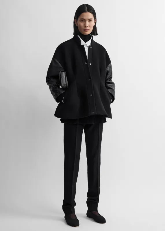 Varsity wool jacket black made by Toteme