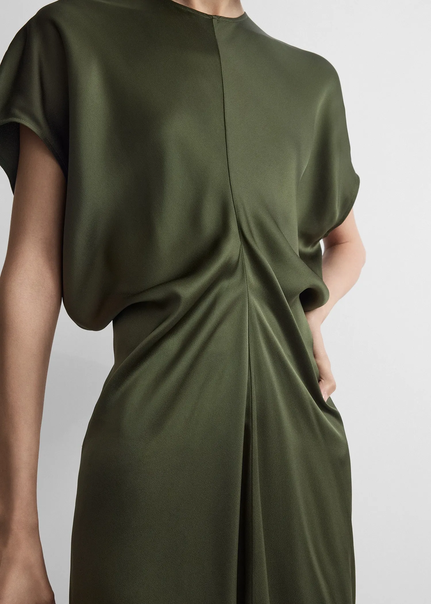 Slouch waist dress dark green sold by Toteme product image thumbnail 4