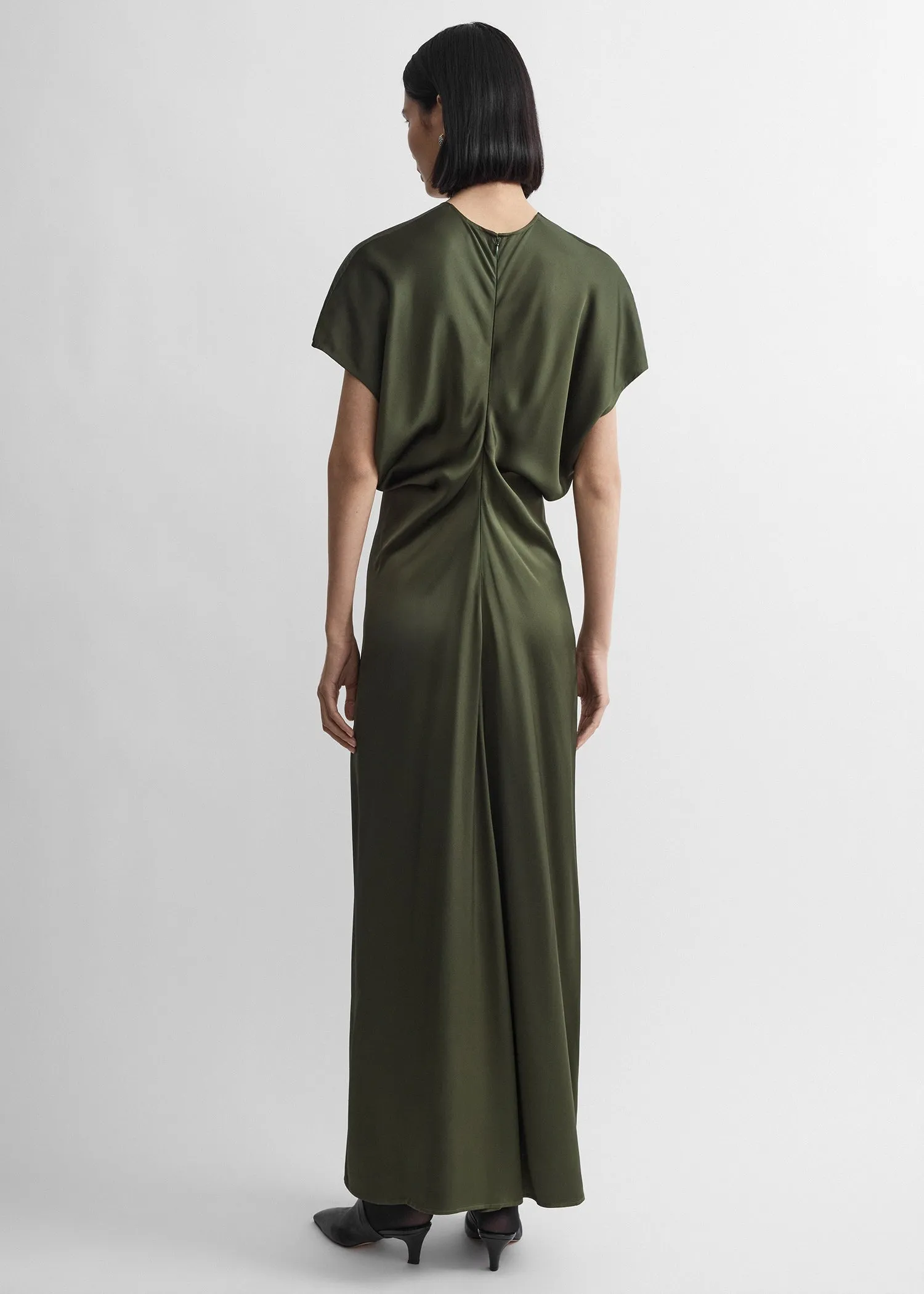 Slouch waist dress dark green sold by Toteme product image thumbnail 3