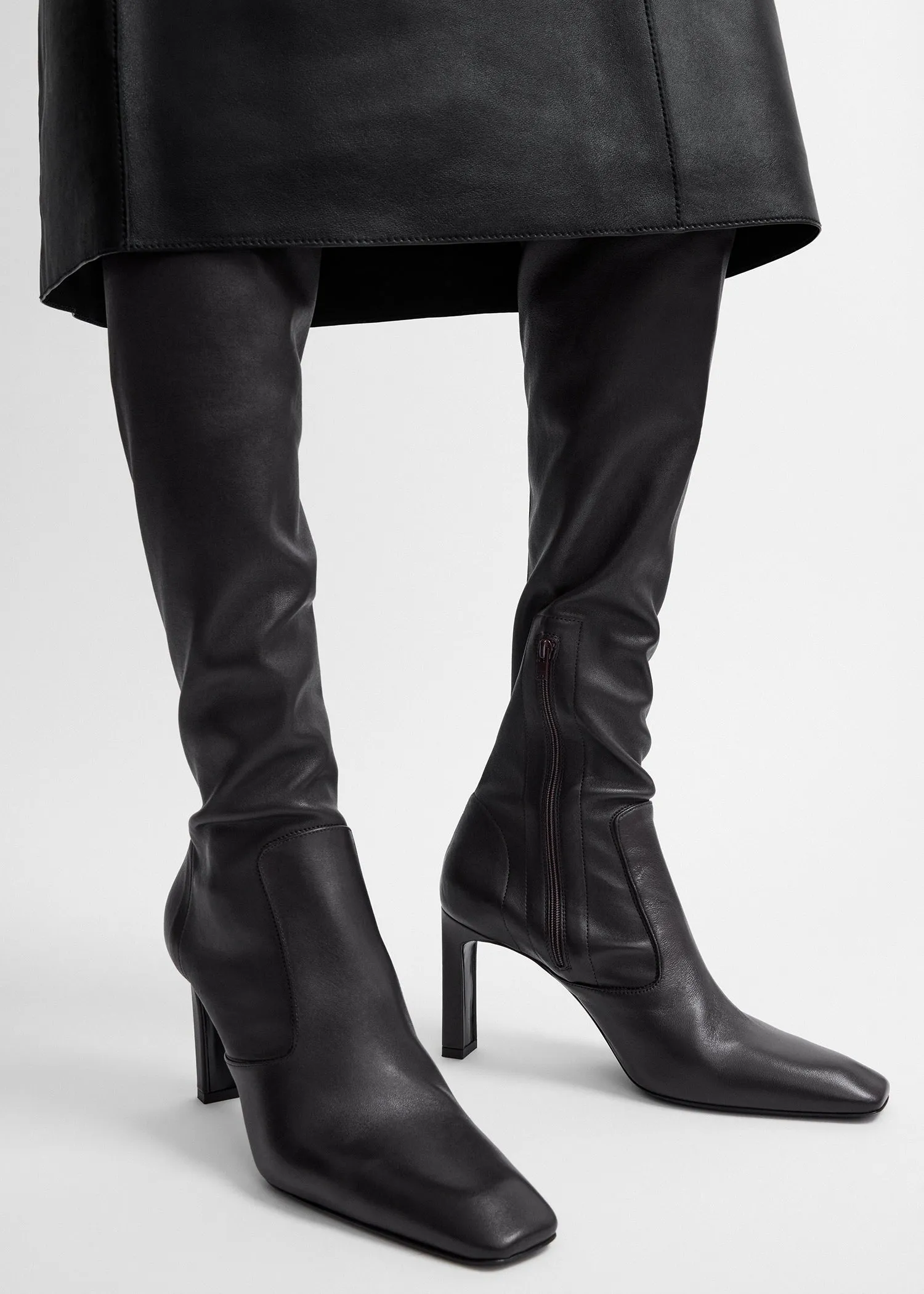 Nappa over-the-knee boots bark sold by Toteme product image thumbnail 3