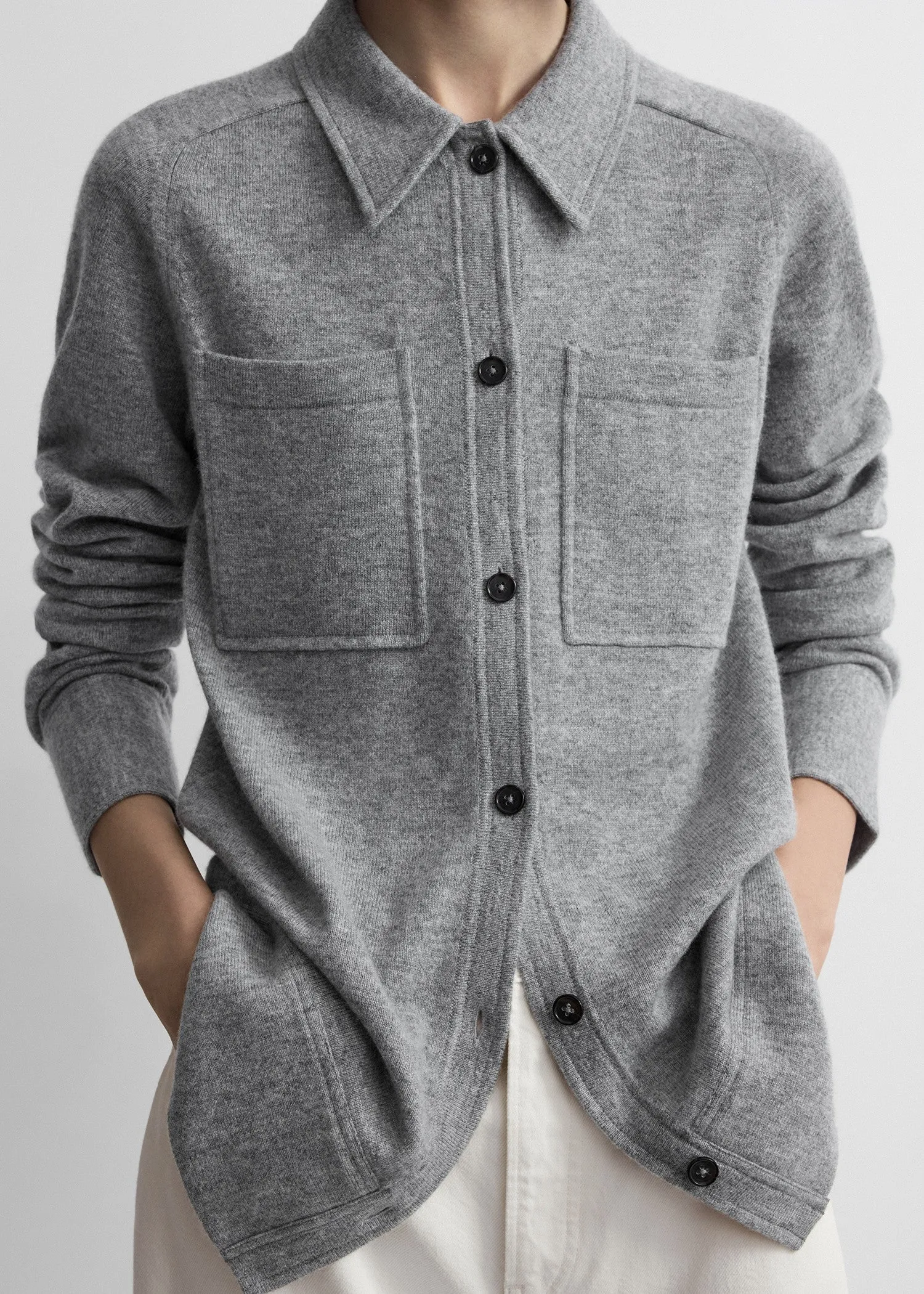 Cashmere shirt grey melange sold by Toteme product image thumbnail 4