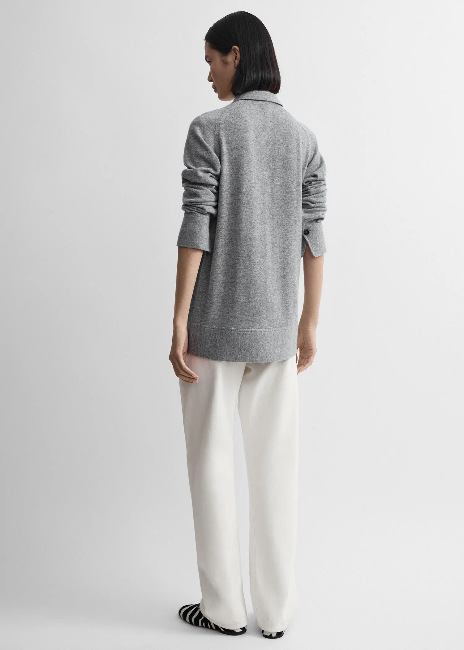 Cashmere shirt grey melange sold by Toteme product image thumbnail 3