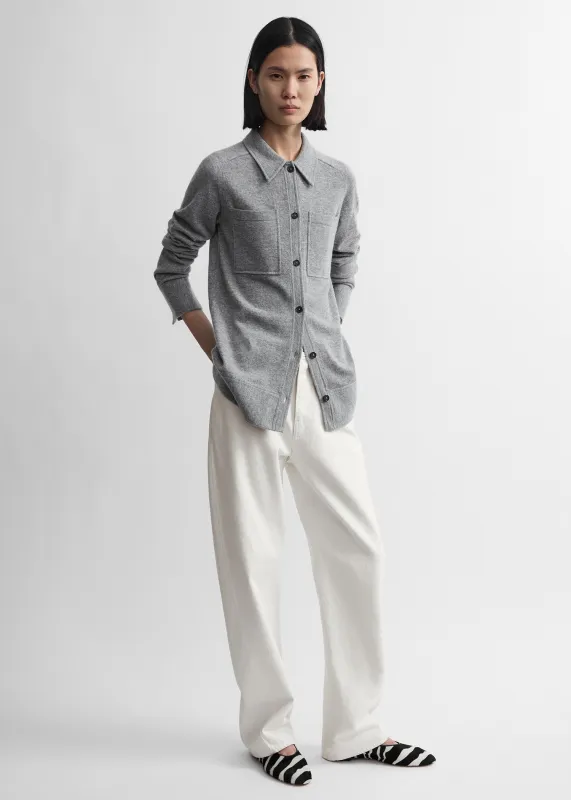 Cashmere shirt grey melange made by Toteme