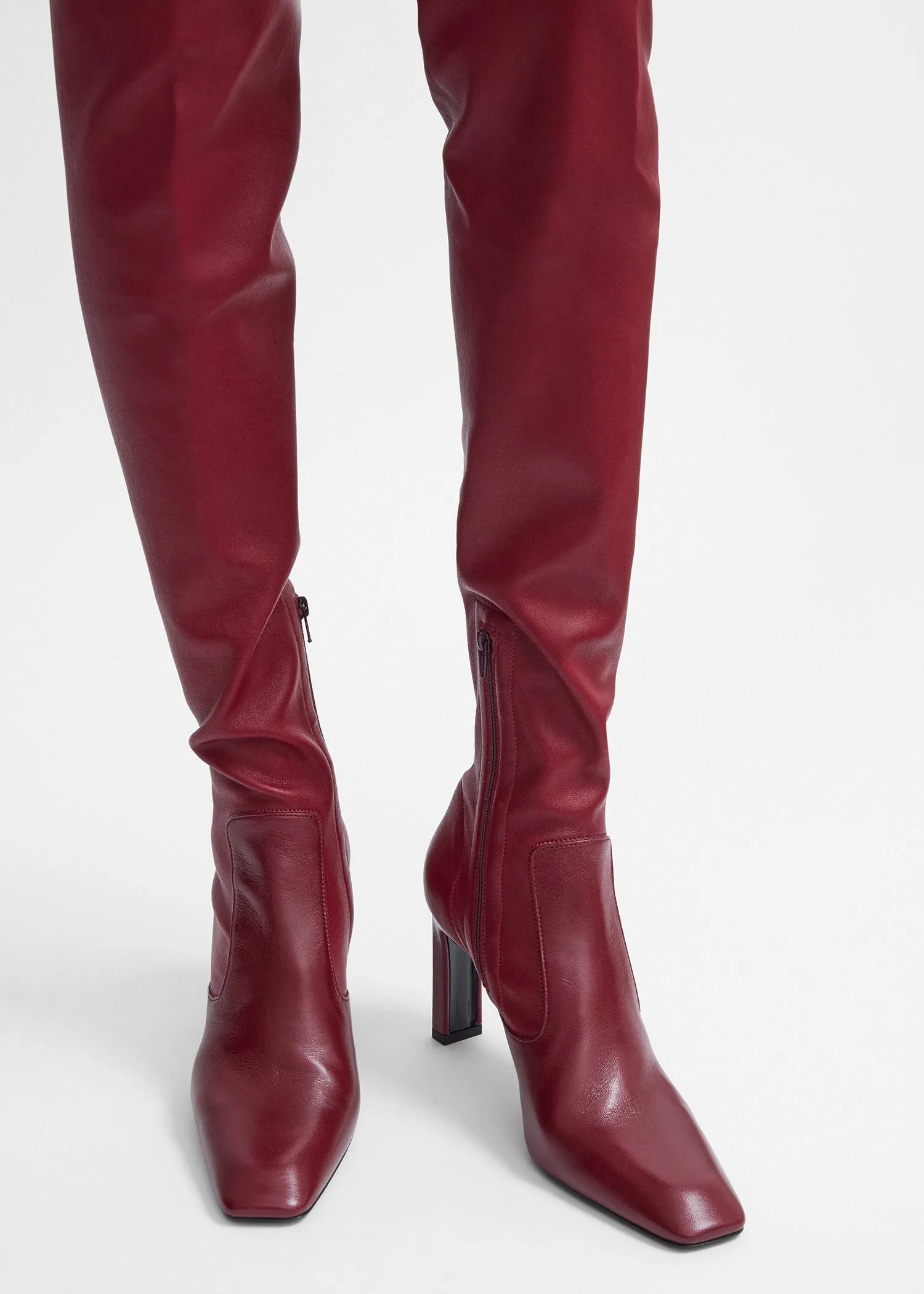 Nappa over-the-knee boots cherry sold by Toteme product image thumbnail 3