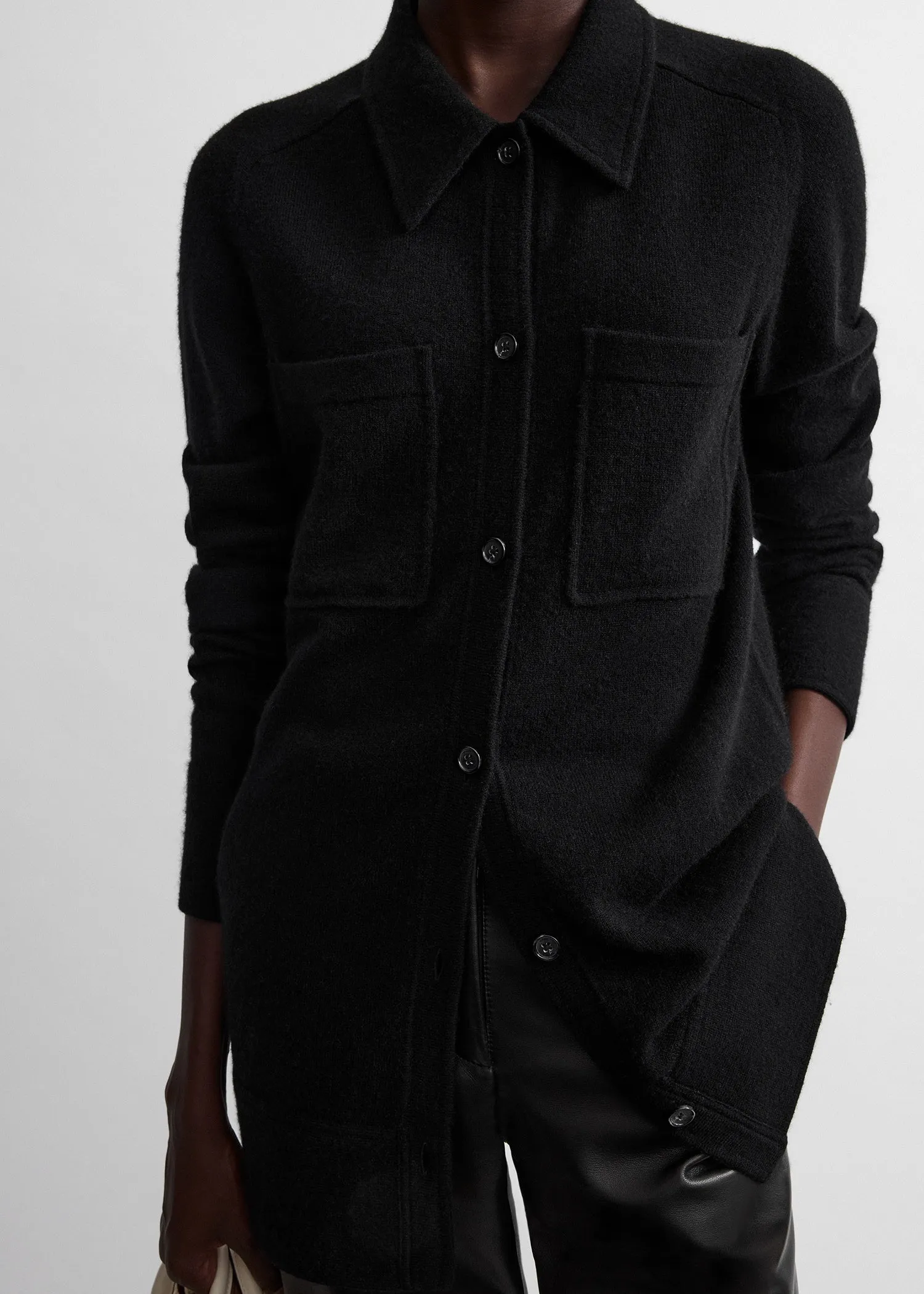 Cashmere shirt black sold by Toteme product image thumbnail 4