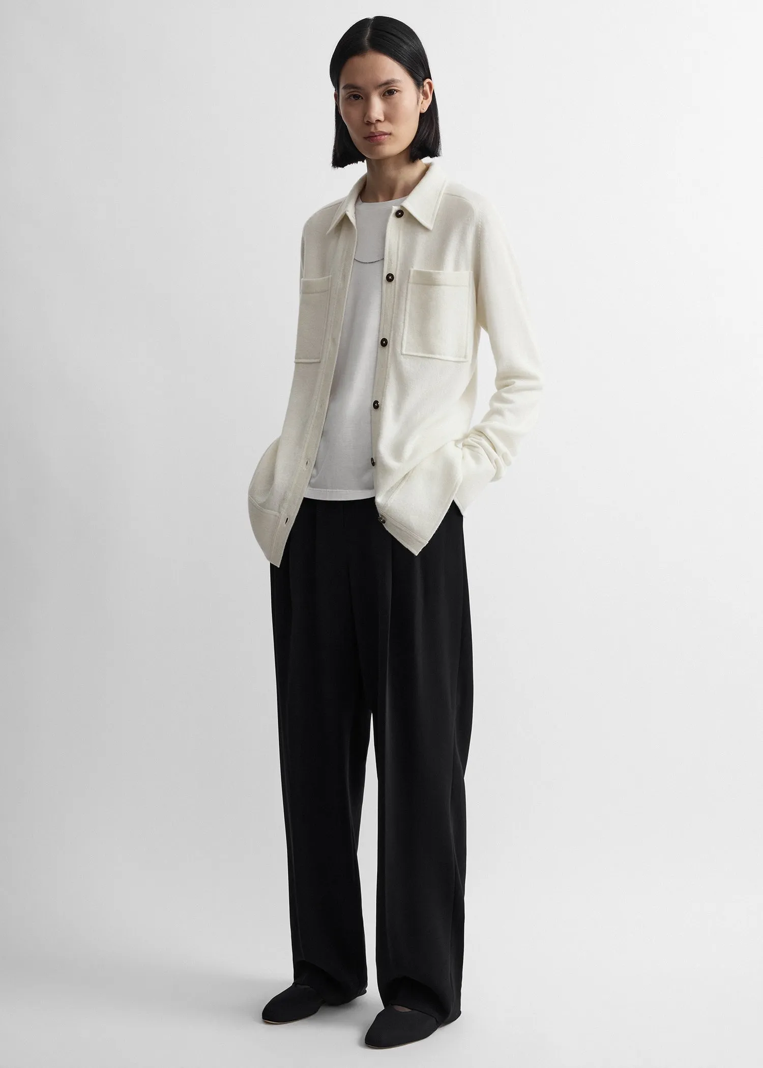 Cashmere shirt white sold by Toteme