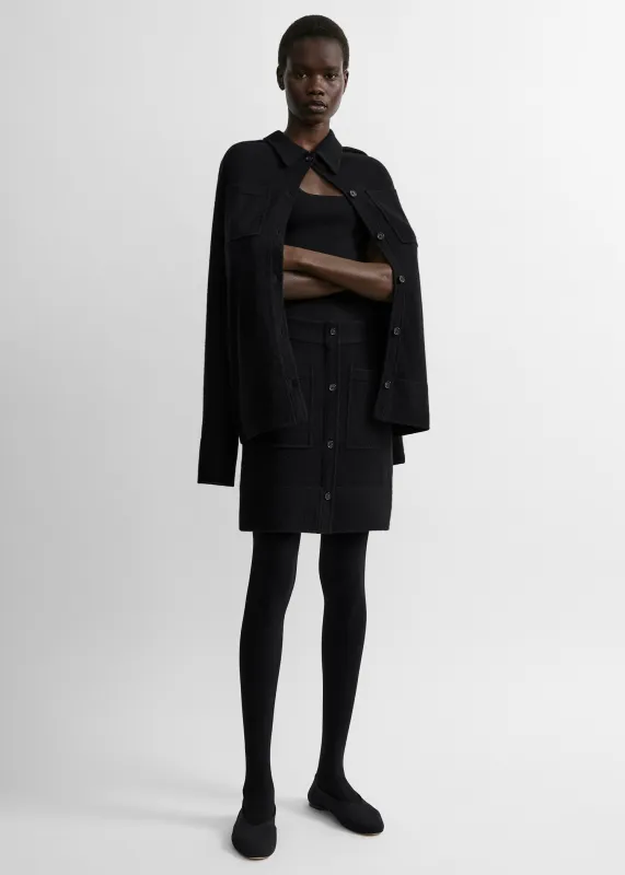 Buttoned cashmere skirt black made by Toteme