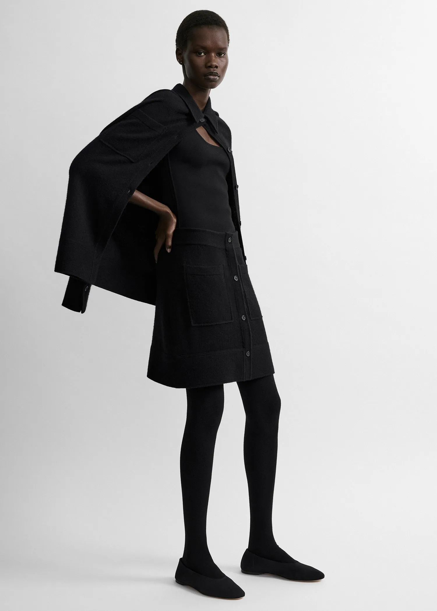 Buttoned cashmere skirt black sold by Toteme product image thumbnail 2