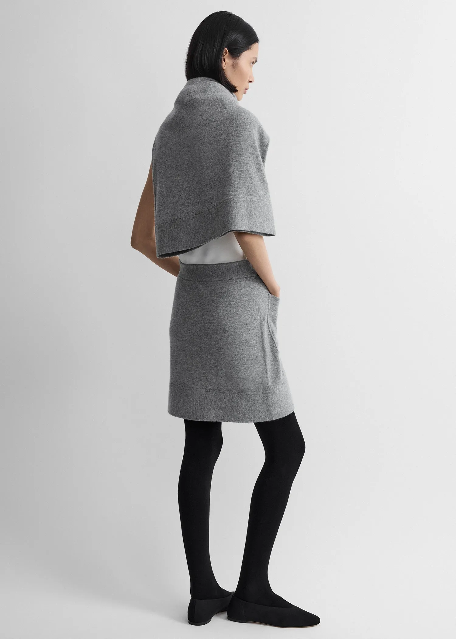 Buttoned cashmere skirt grey melange sold by Toteme product image thumbnail 3