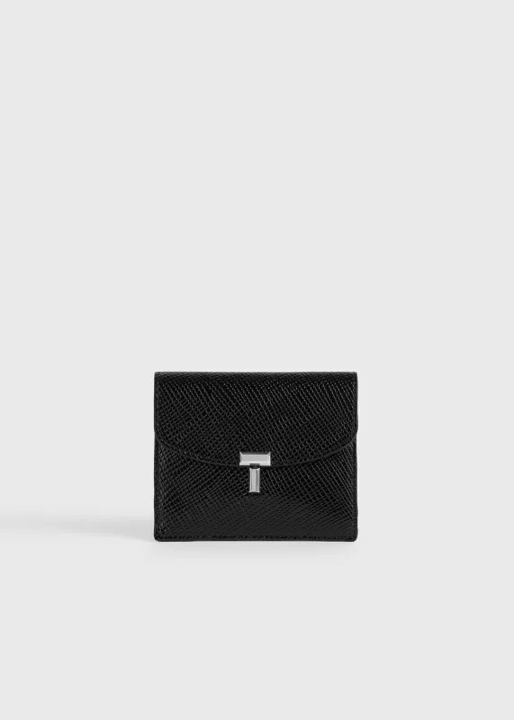 T-lock palmellato-patent cardholder black made by Toteme
