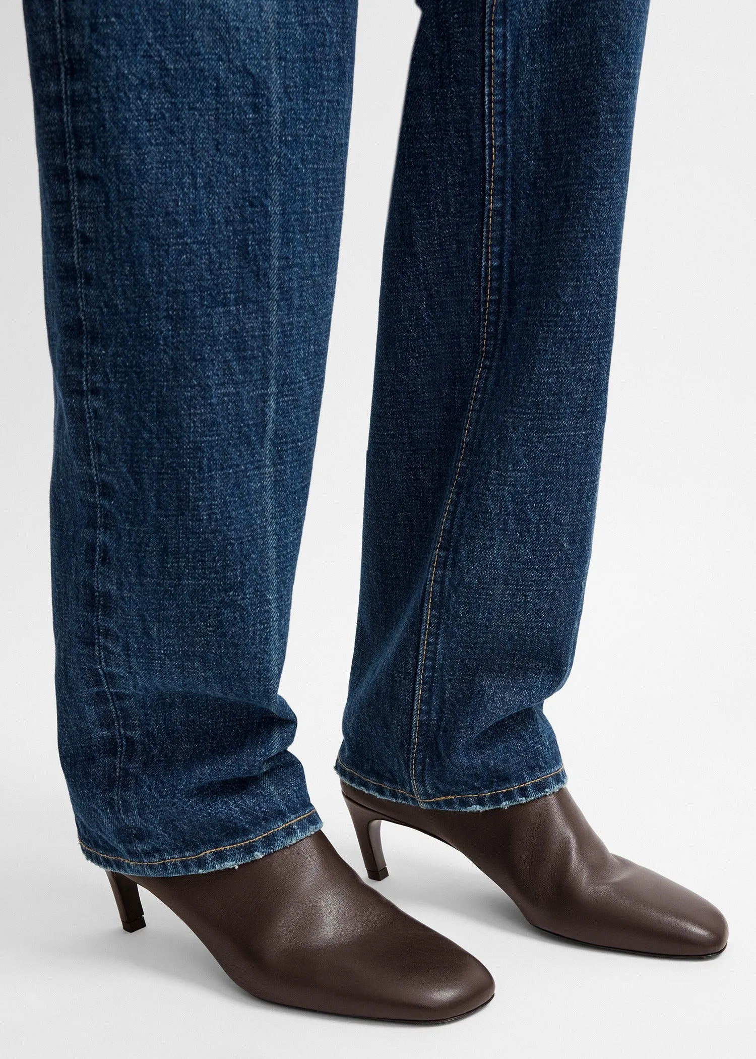 Nappa mid-heel boots bark sold by Toteme product image thumbnail 3