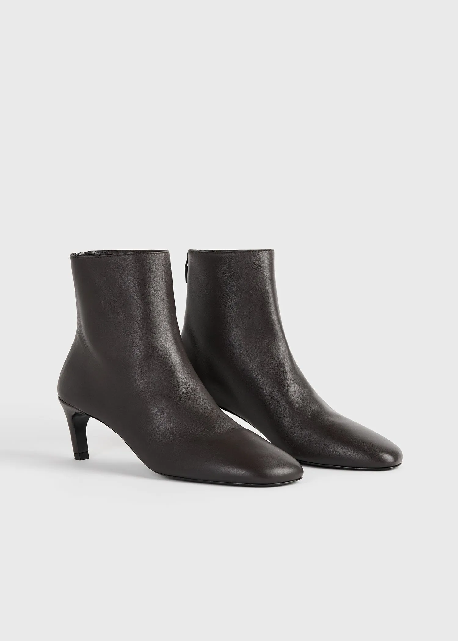 Nappa mid-heel boots bark sold by Toteme product image thumbnail 4