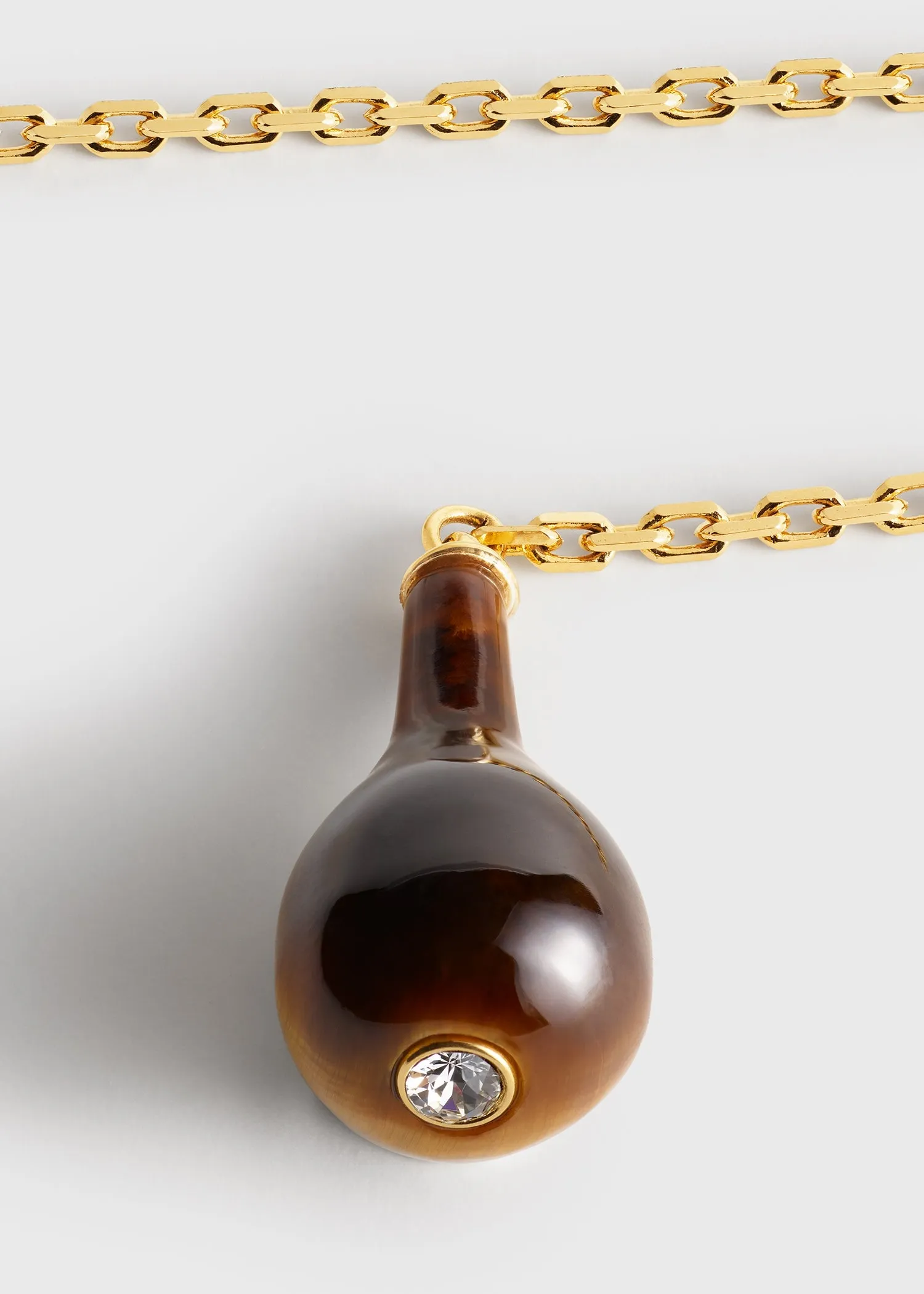 Tiger's eye drop necklace honey/gold sold by Toteme product image thumbnail 5