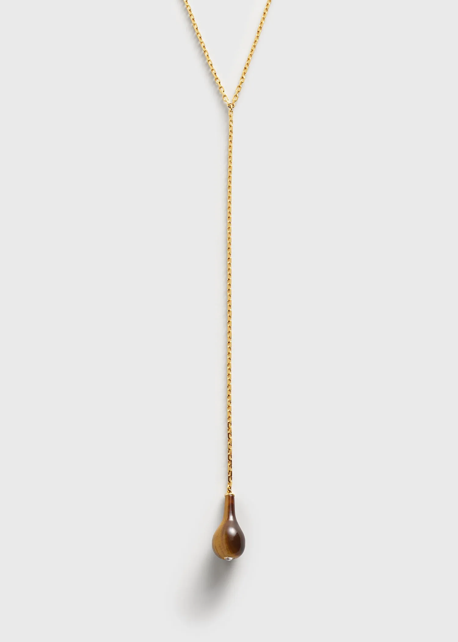 Tiger's eye drop necklace honey/gold sold by Toteme product image thumbnail 3