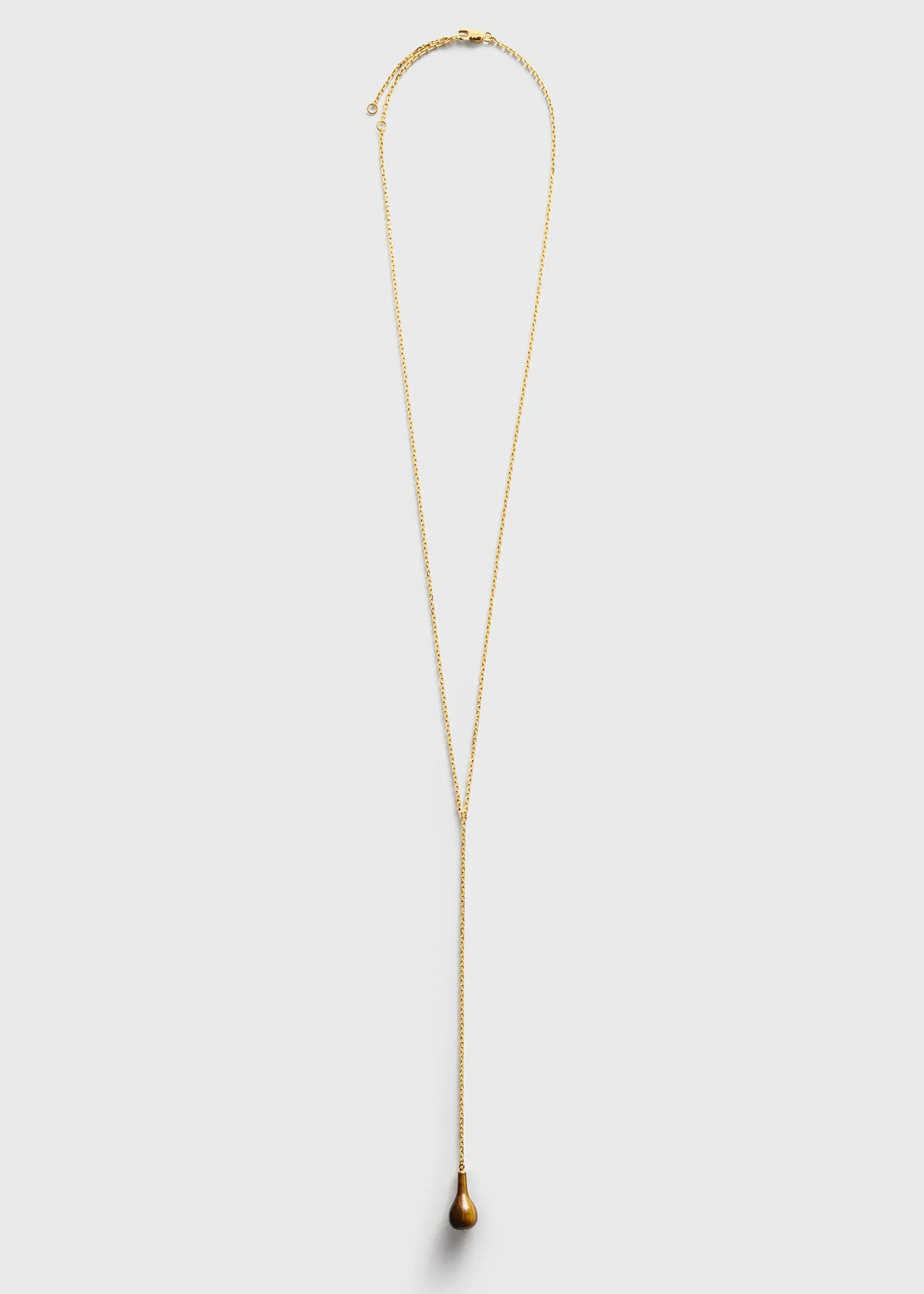 Tiger's eye drop necklace honey/gold sold by Toteme