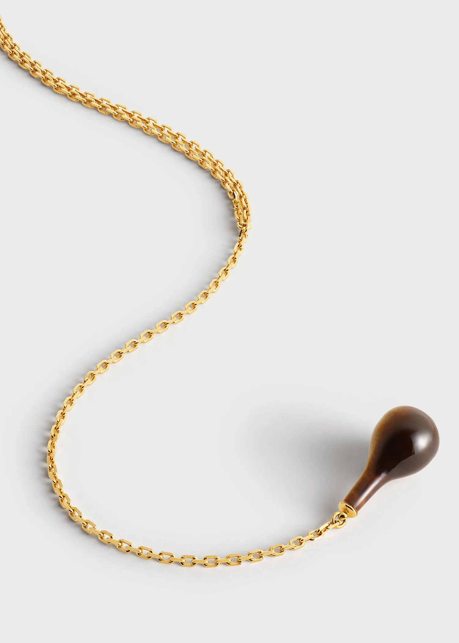 Tiger's eye drop necklace honey/gold sold by Toteme product image thumbnail 4