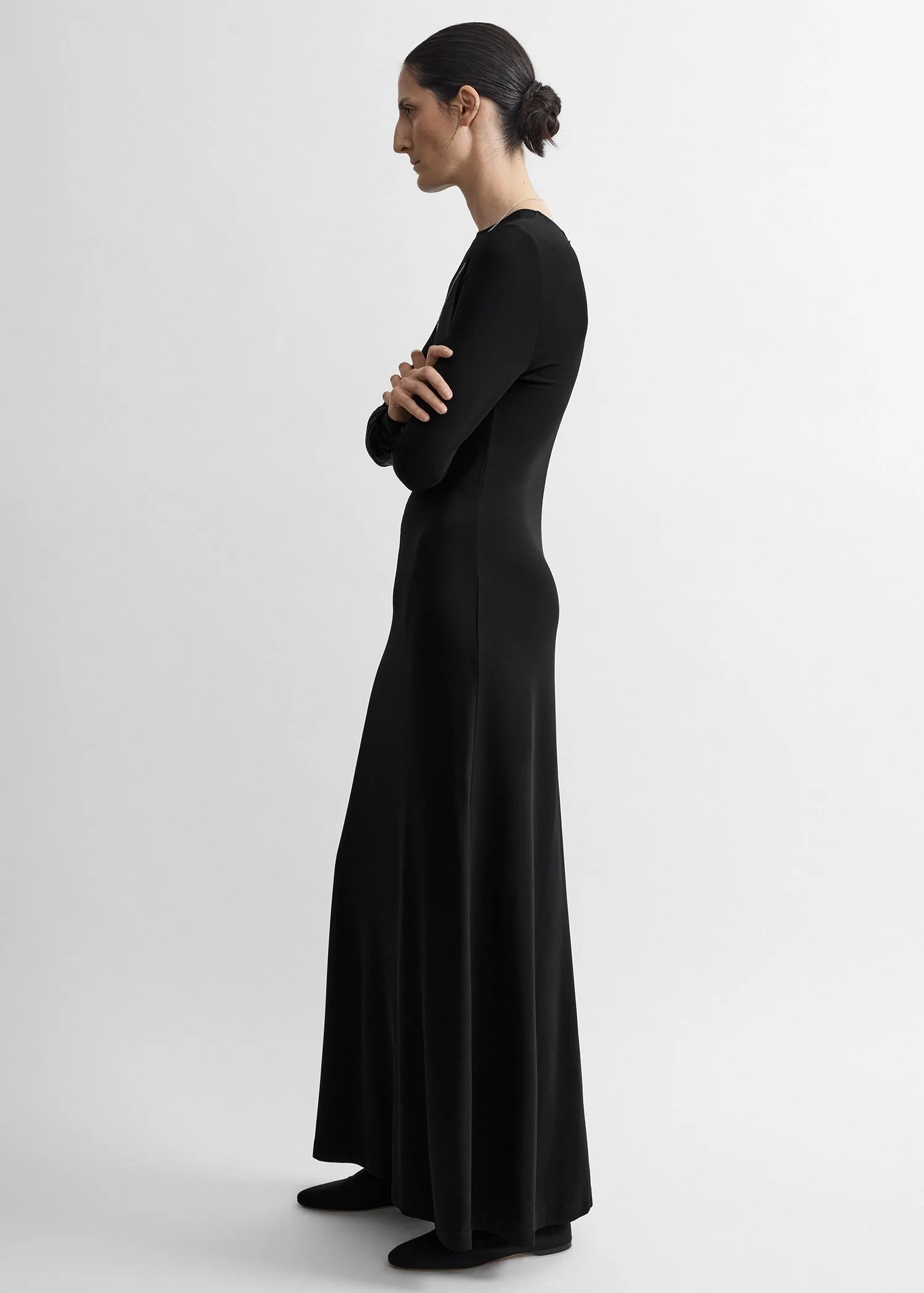 Long-sleeve everyday dress black sold by Toteme product image thumbnail 2
