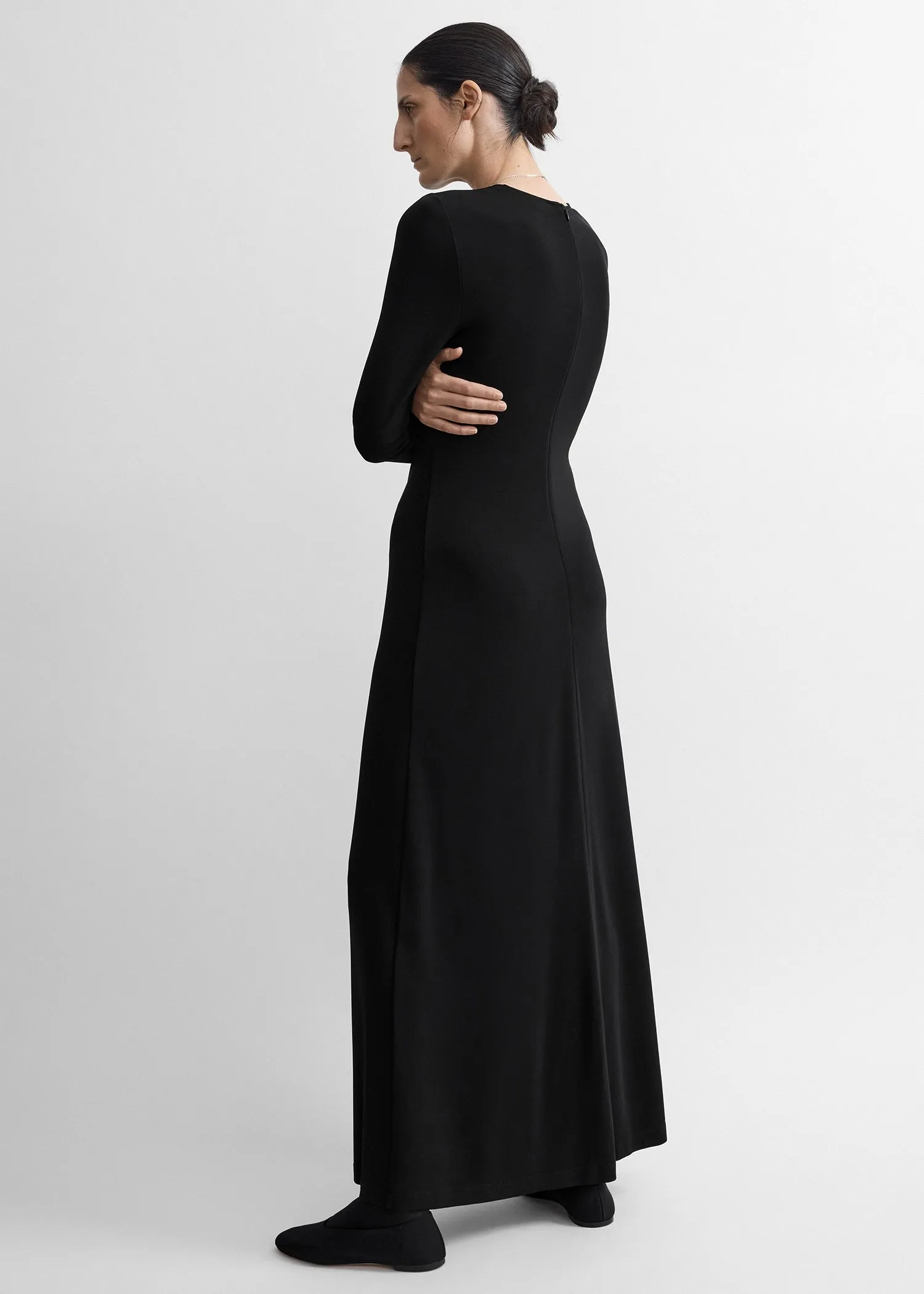 Long-sleeve everyday dress black sold by Toteme product image thumbnail 3