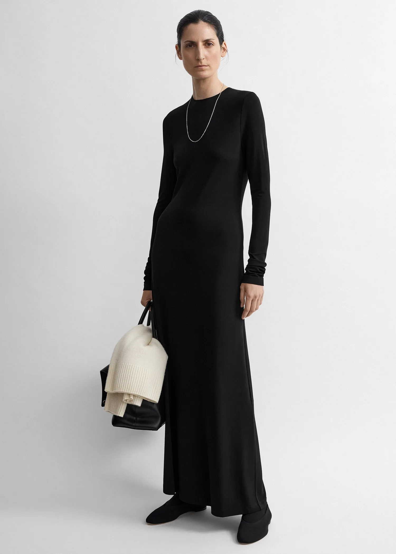 Long-sleeve everyday dress black sold by Toteme