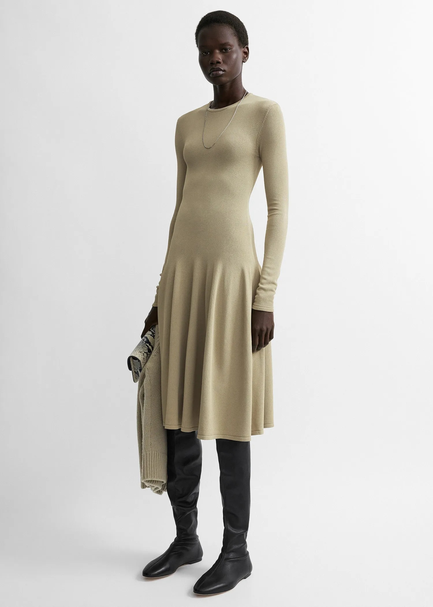 Sculpted knit dress sage sold by Toteme
