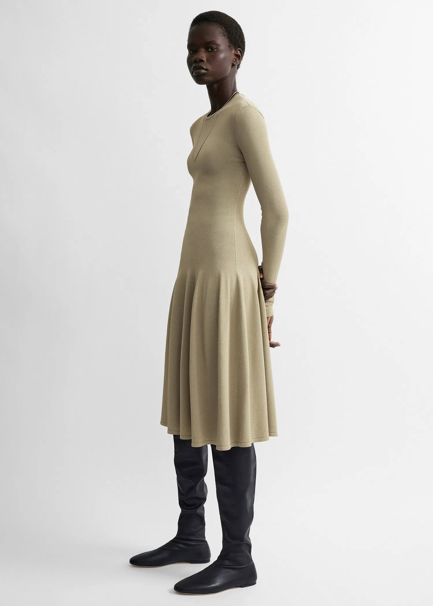 Sculpted knit dress sage sold by Toteme product image thumbnail 2