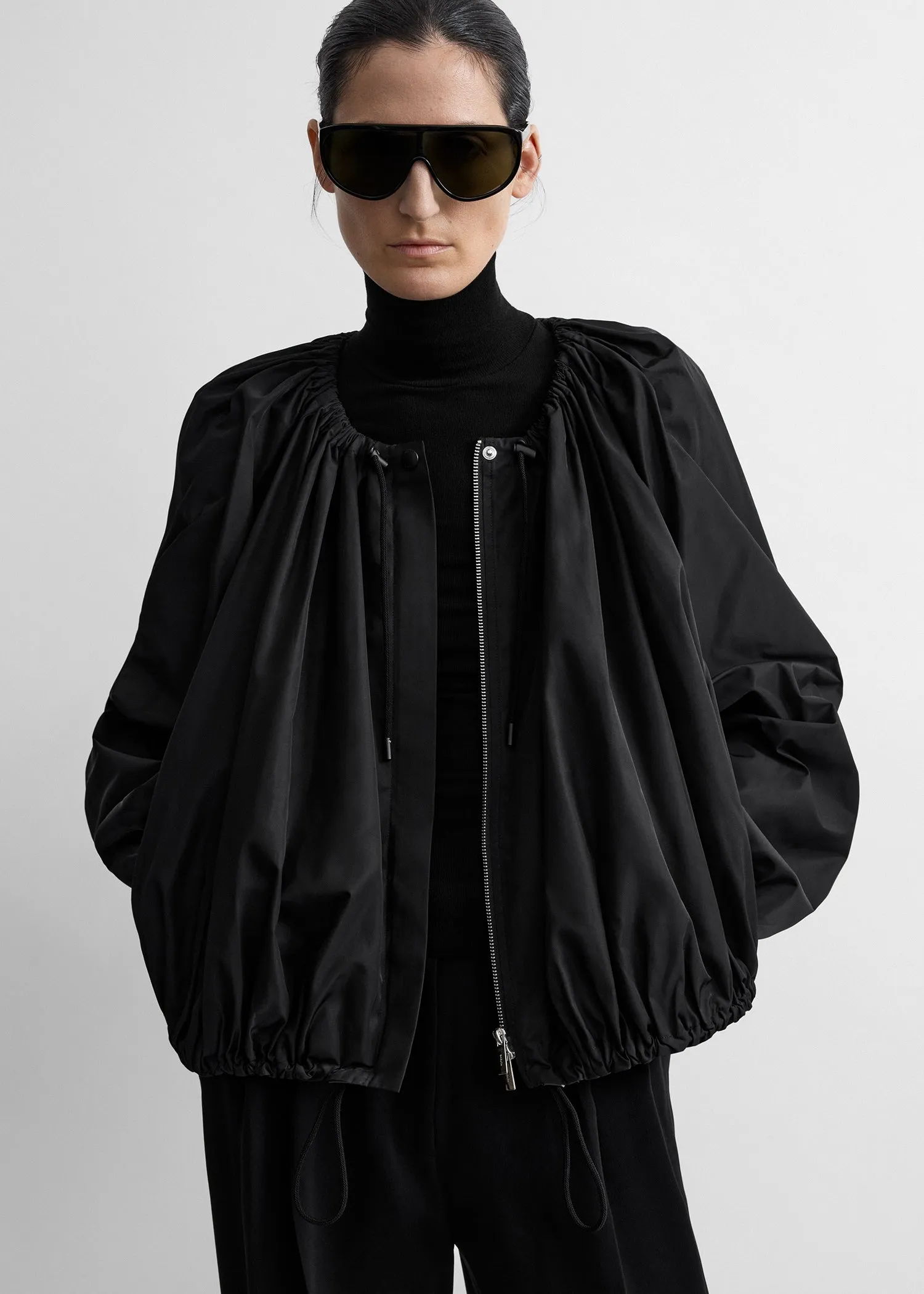 Gathered parachute jacket black sold by Toteme product image thumbnail 4