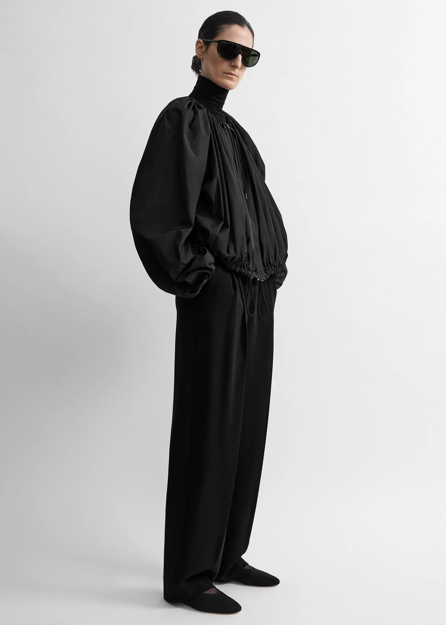 Gathered parachute jacket black sold by Toteme product image thumbnail 2