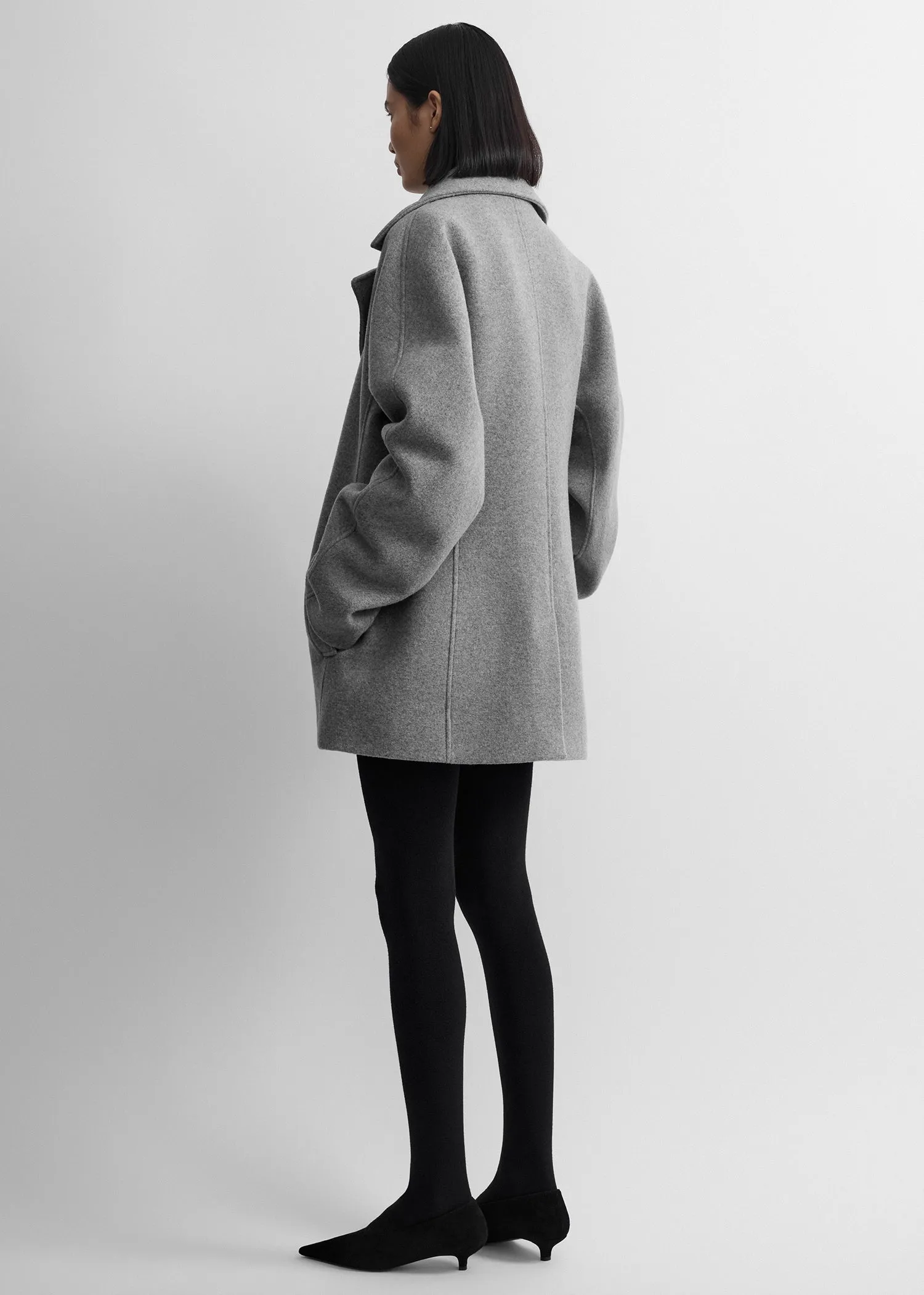 Rounded peacoat grey melange sold by Toteme product image thumbnail 3
