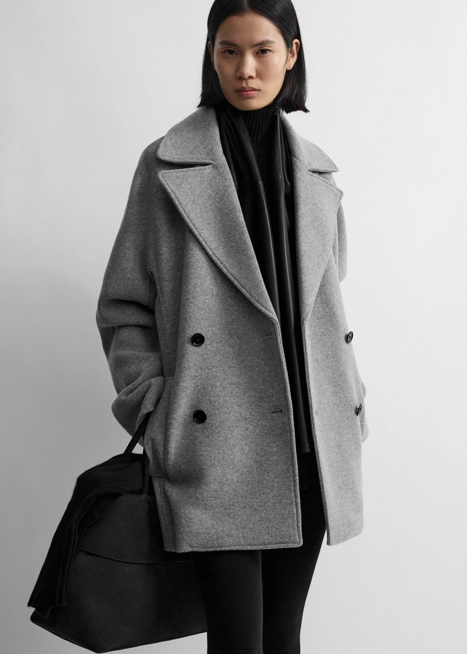 Rounded peacoat grey melange sold by Toteme product image thumbnail 4