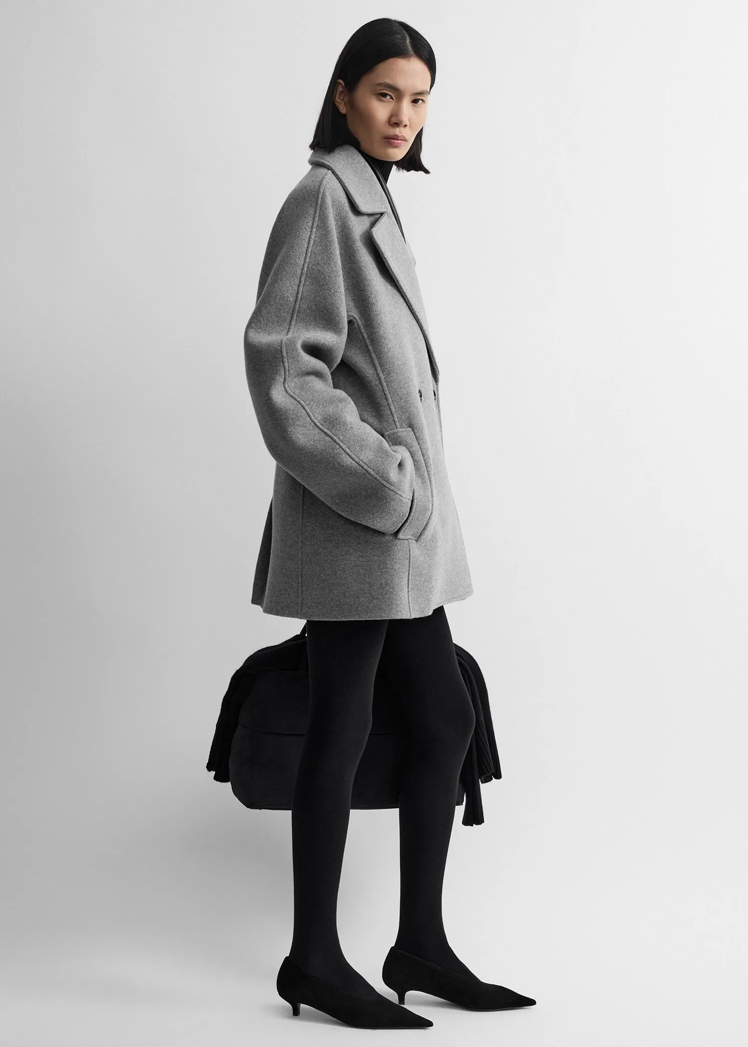 Rounded peacoat grey melange sold by Toteme product image thumbnail 2