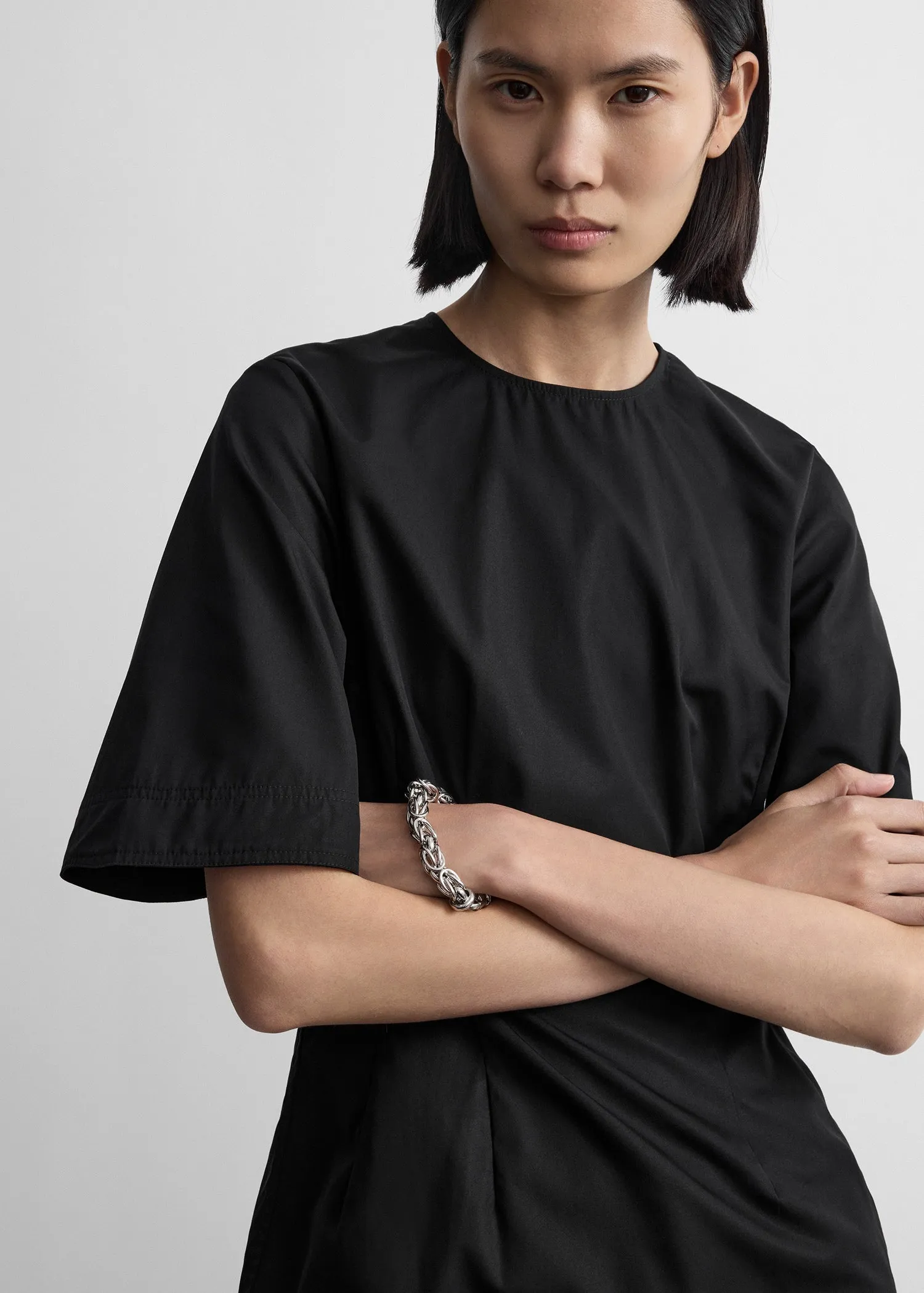 Sculptural cotton top black sold by Toteme product image thumbnail 4