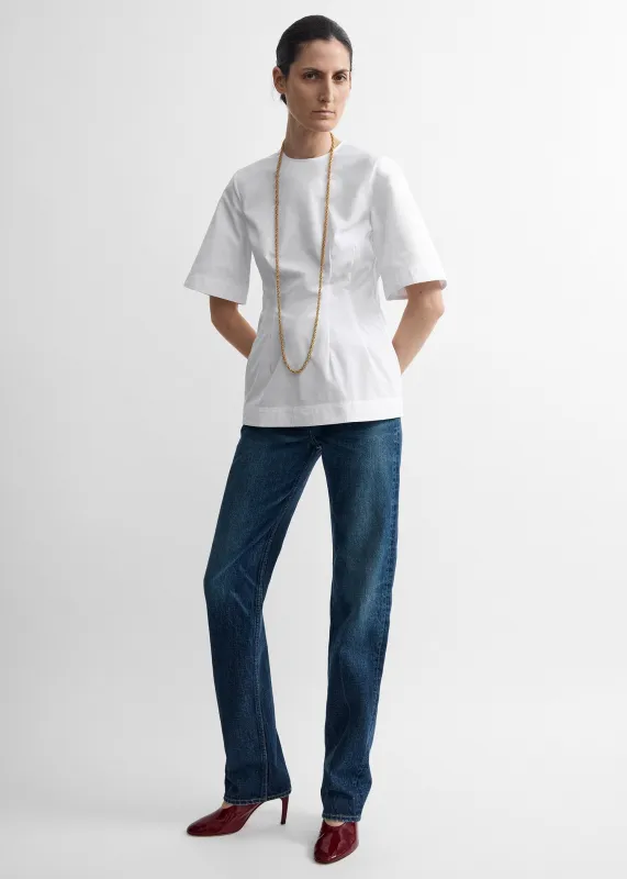 Sculptural cotton top white made by Toteme