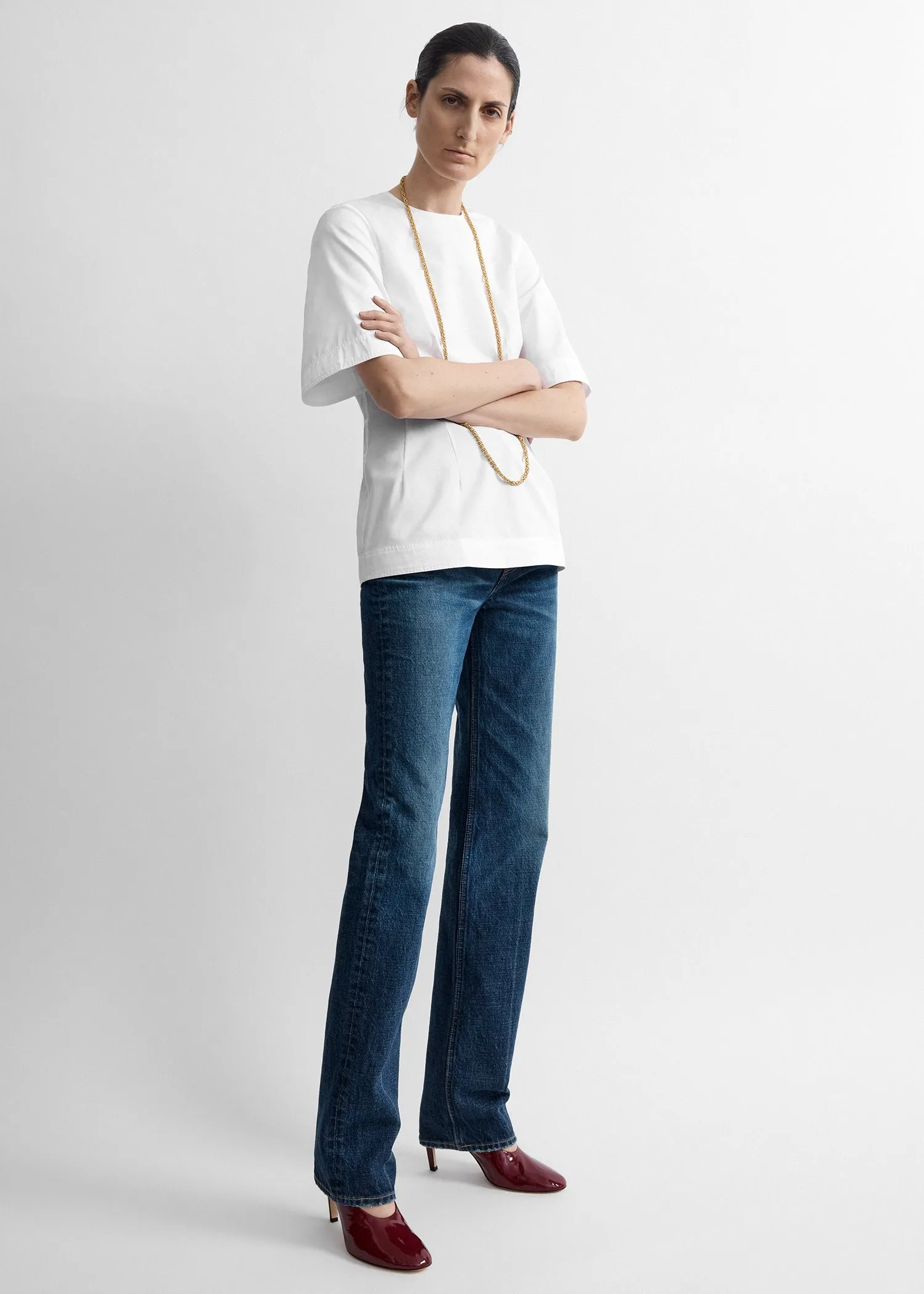 Sculptural cotton top white sold by Toteme product image thumbnail 2