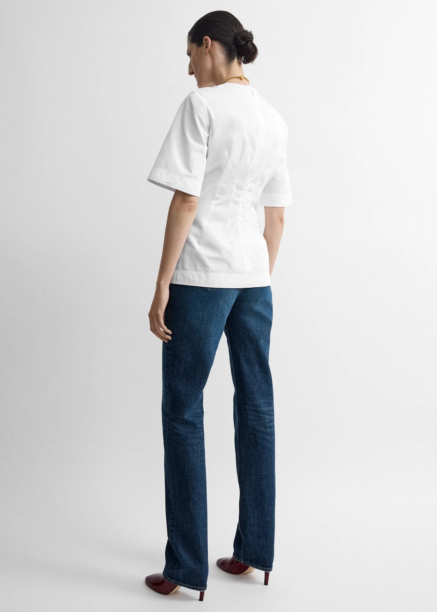 Sculptural cotton top white sold by Toteme product image thumbnail 3