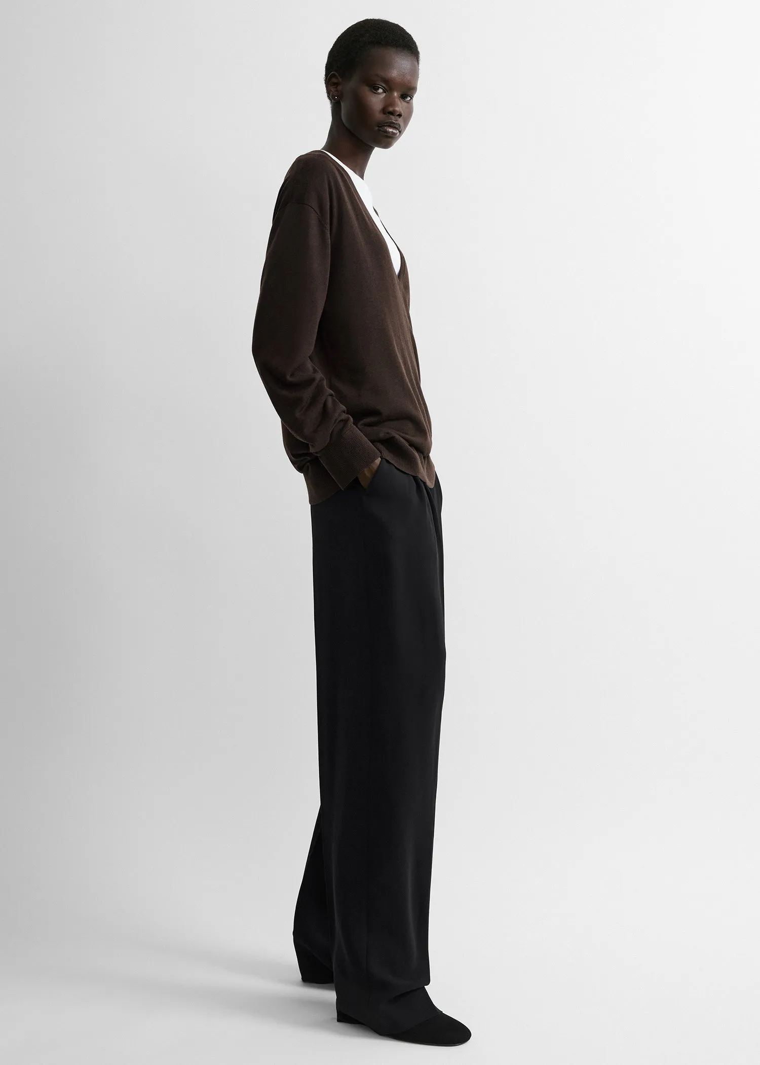 Fine v-neck knit fondante sold by Toteme product image thumbnail 2