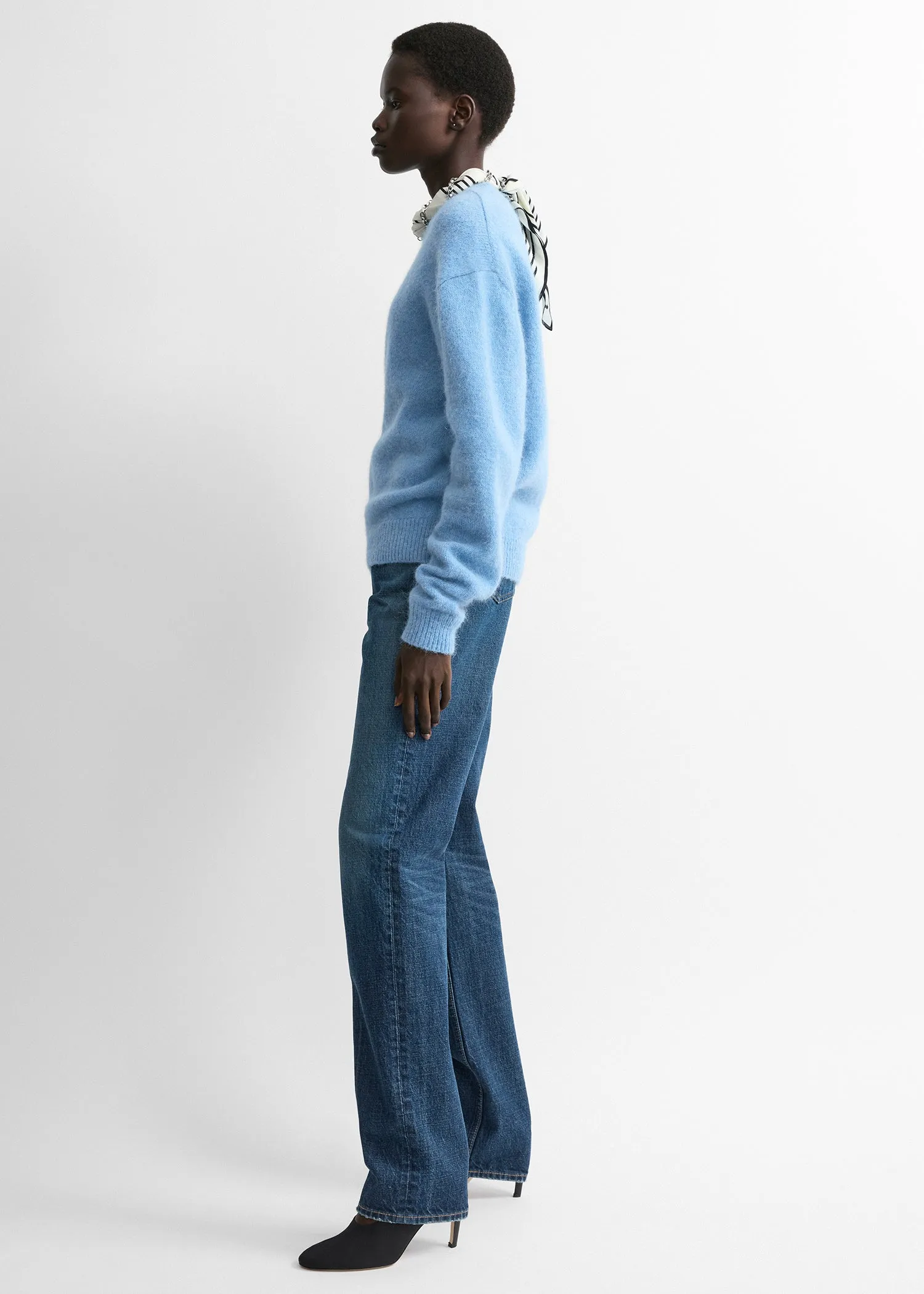 Classic alpaca crew knit pale blue sold by Toteme product image thumbnail 2